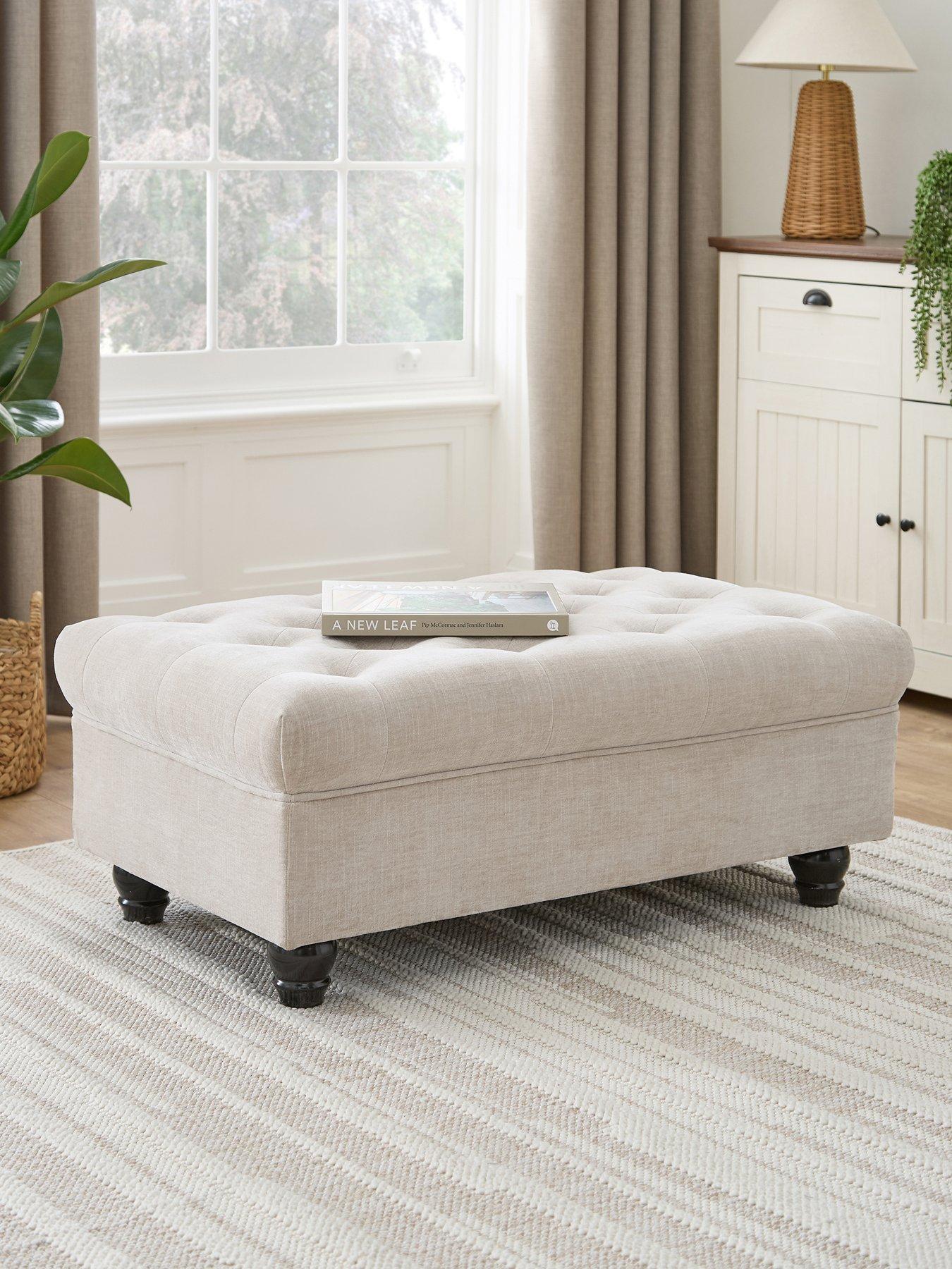 Image 1 of 7 of The Very Collection Windsor&nbsp;Fabric&nbsp;Footstool&nbsp;- FSC&reg; Certified
