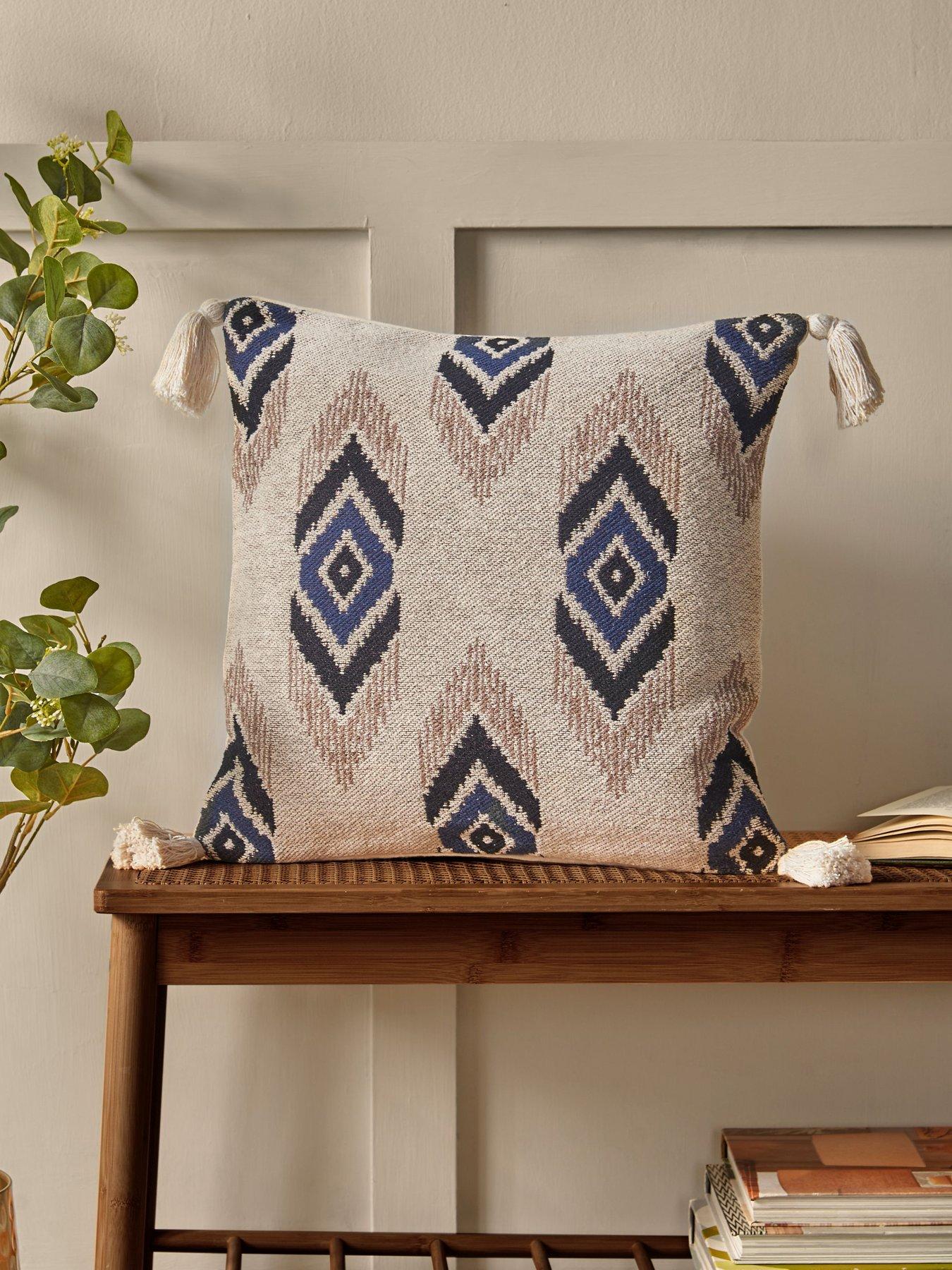  image of pineapple-elephant-emir-ikat-100-cotton-filled-cushion--45x45cm