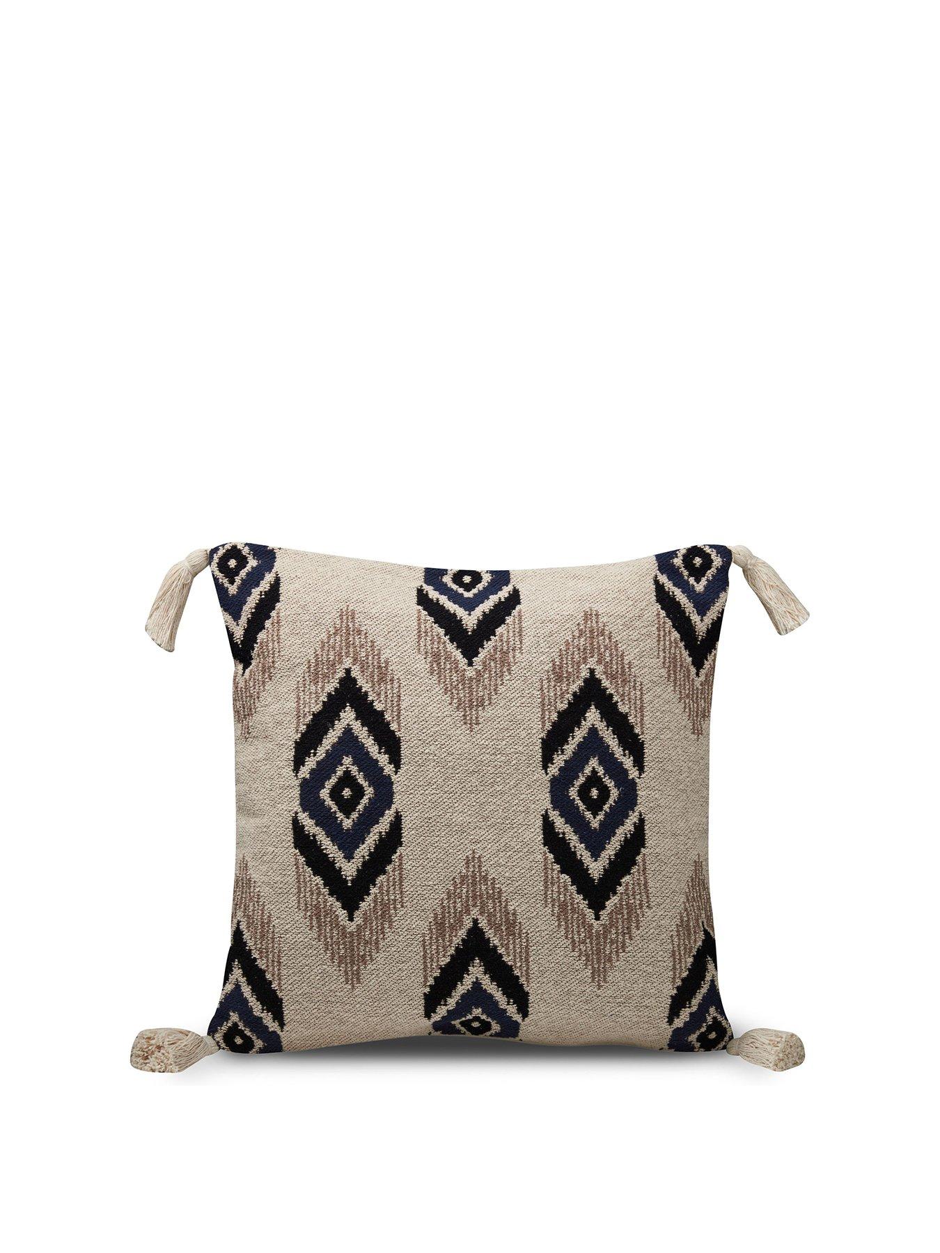  image of pineapple-elephant-emir-ikat-100-cotton-filled-cushion--45x45cm