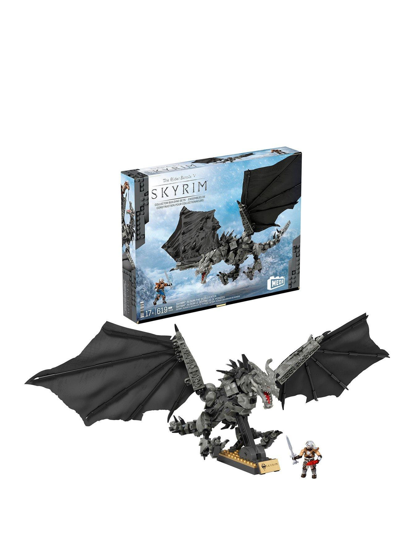  image of mega-skyrim-alduin-the-world-waster-building-kit-with-action-figure-619-piecesnbsp