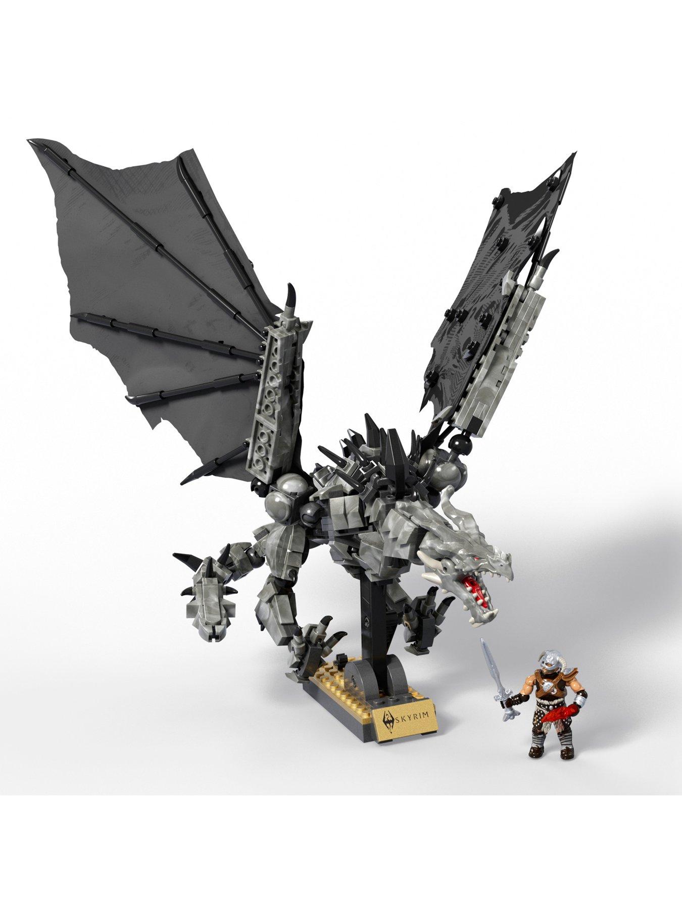 Image 2 of 7 of MEGA Skyrim Alduin the World Waster Building Kit with Action Figure (619 Pieces)