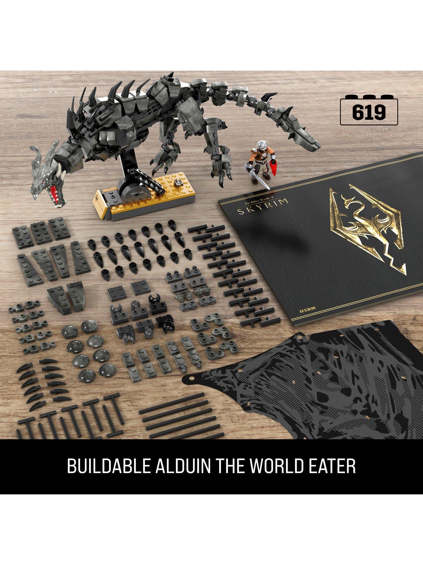  image of mega-skyrim-alduin-the-world-waster-building-kit-with-action-figure-619-piecesnbsp