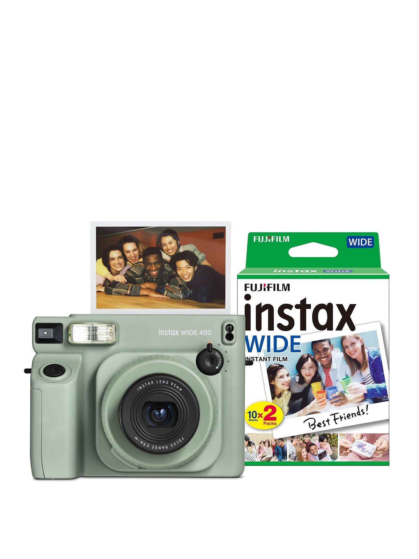 Fujifilm Instax Wide 400 EX D Instant Camera - Sage Green - Camera + 20 Shot Pack
