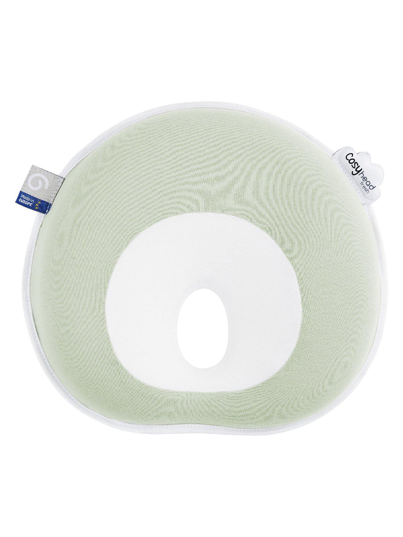Image 1 of 6 of Babymoov Cosyhead Fresh Flat Head Newborn Baby Support Pillow- Sage