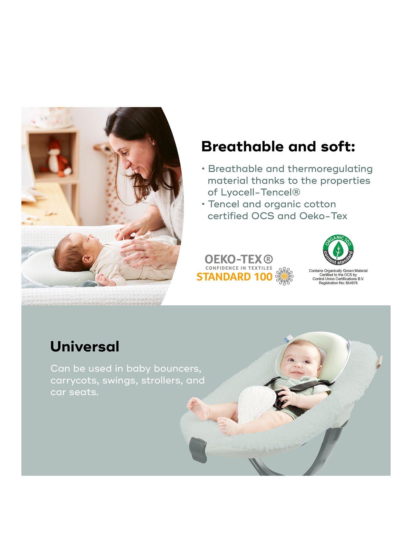 Image 3 of 6 of Babymoov Cosyhead Fresh Flat Head Newborn Baby Support Pillow- Sage