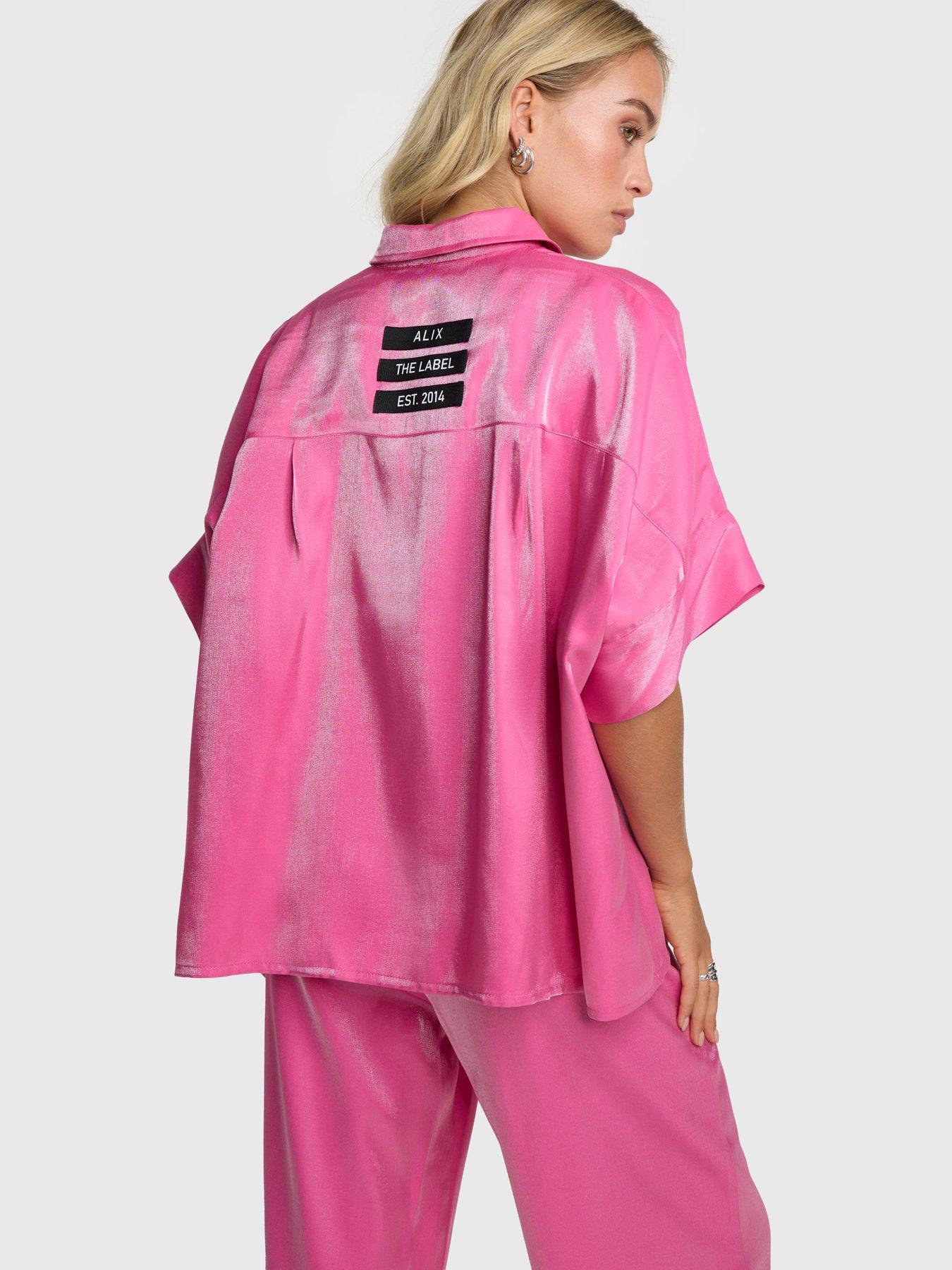 stillFront image of alix-the-label-shine-boxy-blouse
