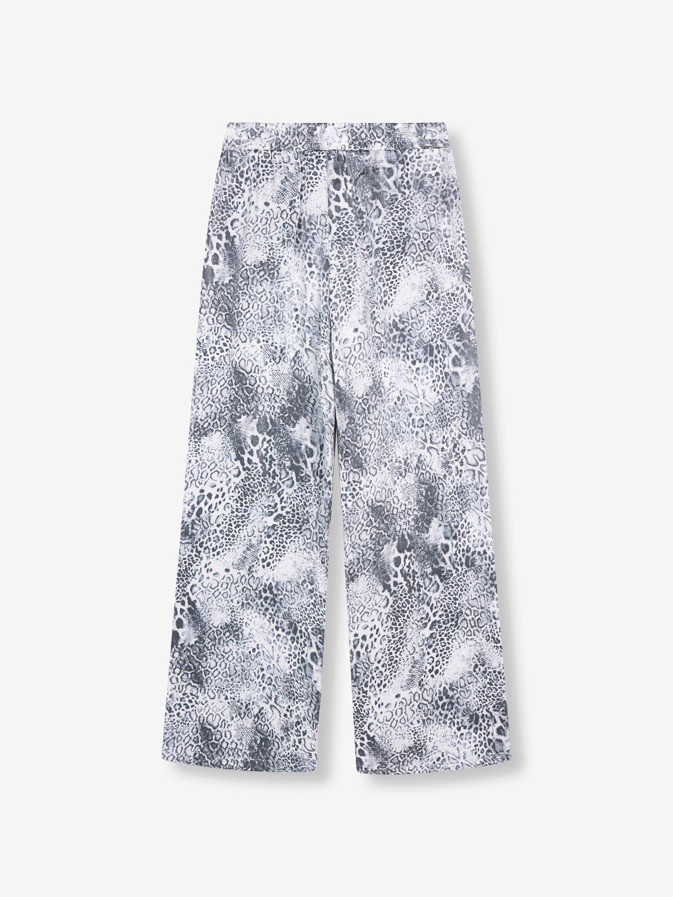 Image 4 of 4 of Alix the Label Animal Wide Leg Pants - Grey