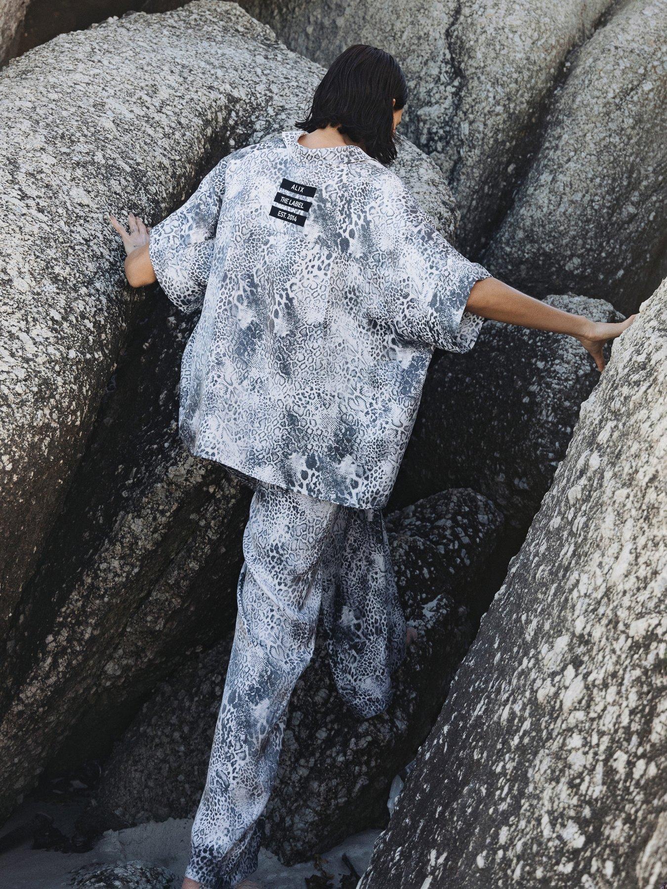  image of alix-the-label-animal-oversized-blouse