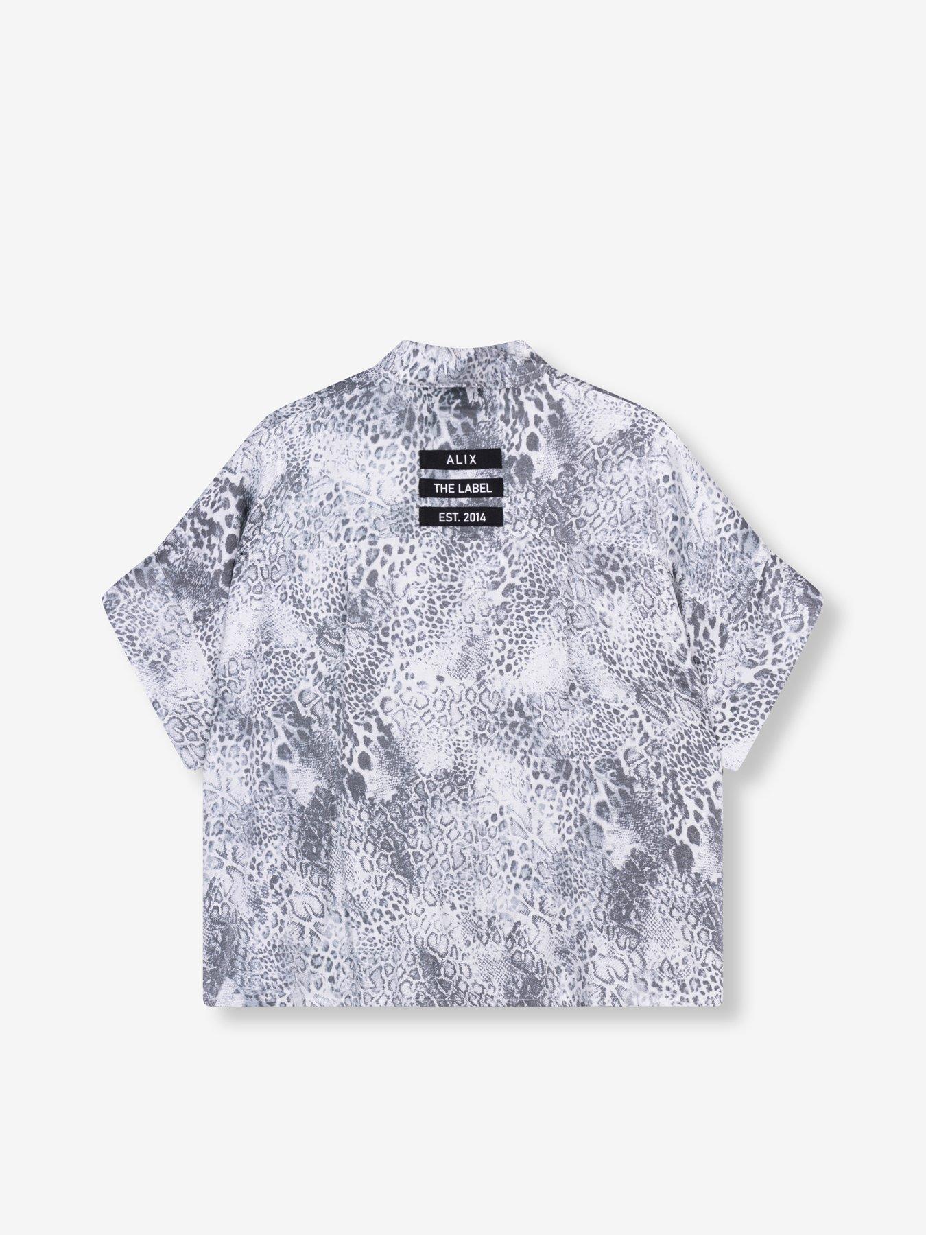 Image 5 of 5 of Alix the Label Animal Oversized Blouse - Grey