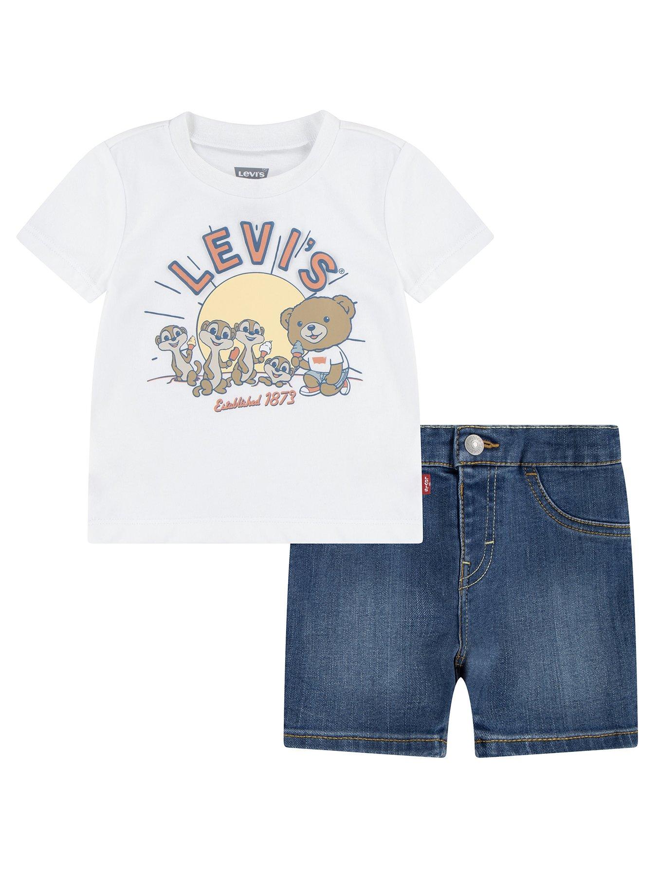 undefined Baby Boys Levi And Friends Denim Set - White