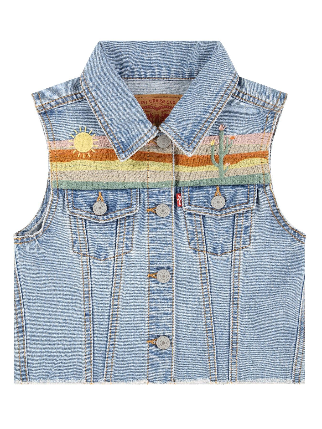levis-girls-denim-sleeveless-vest-with-embroidery-blue