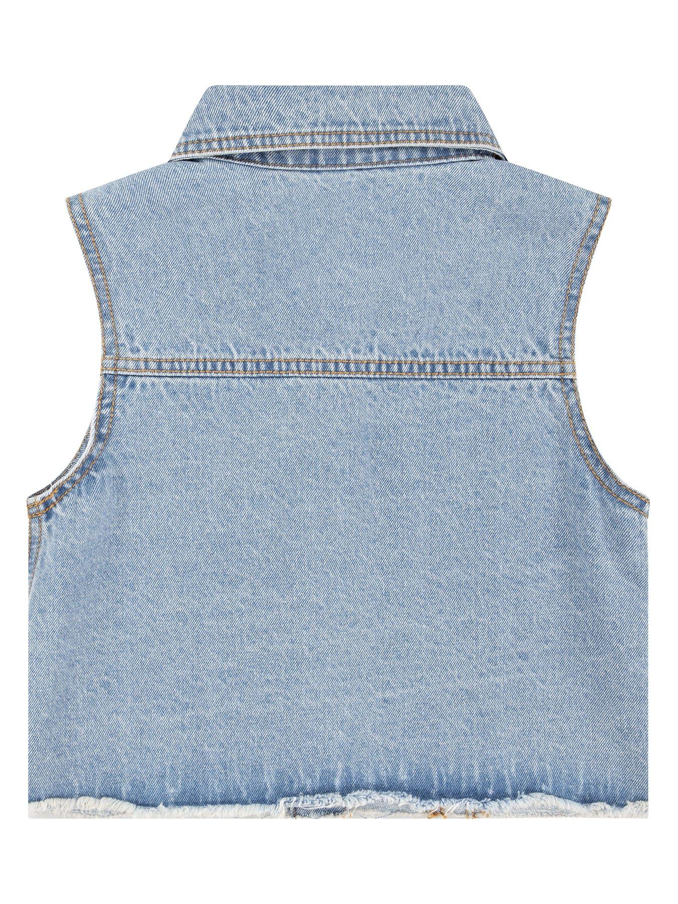 image of levis-girls-denim-sleeveless-vest-with-embroidery-blue