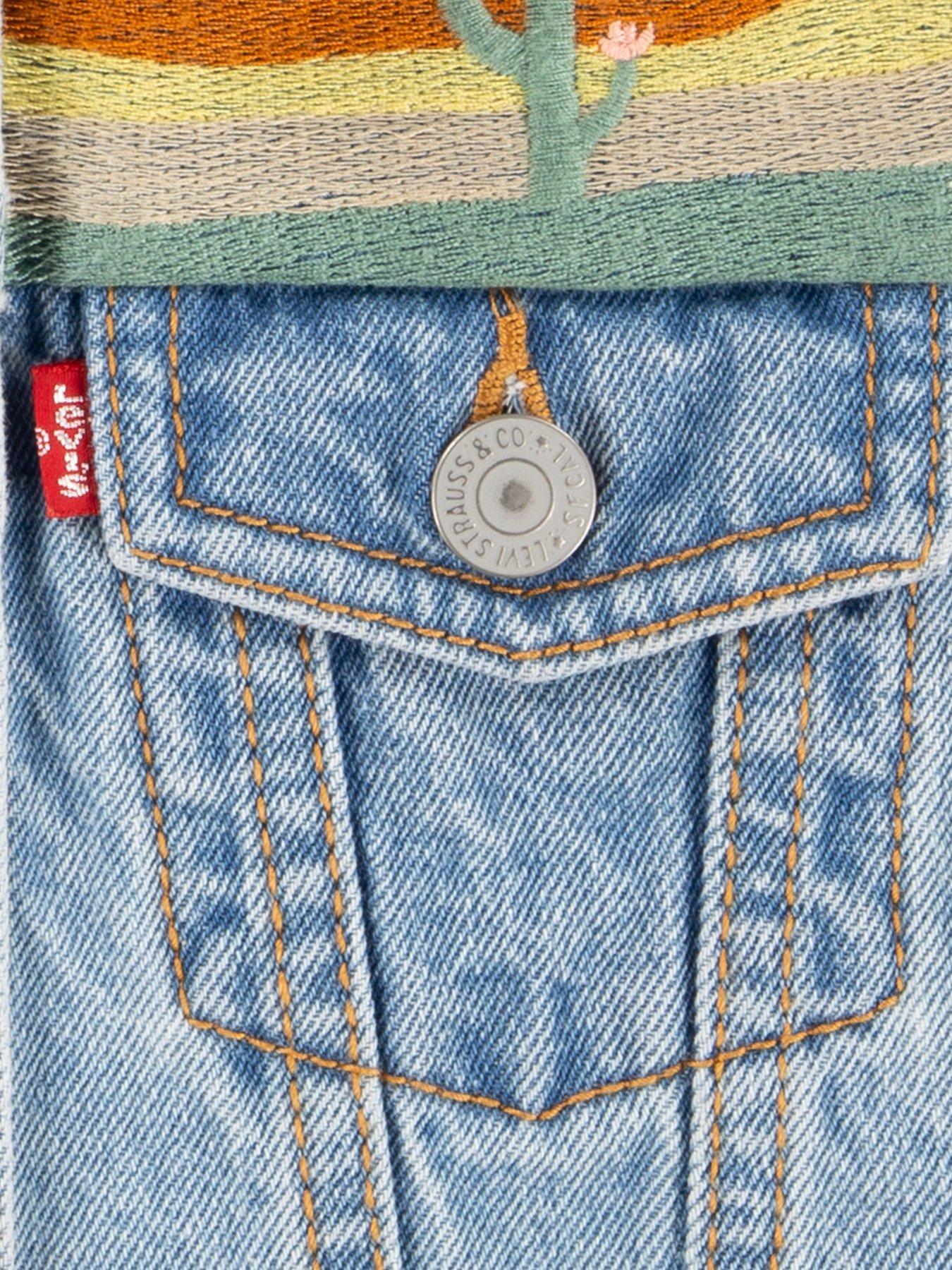  image of levis-girls-denim-sleeveless-vest-with-embroidery-blue
