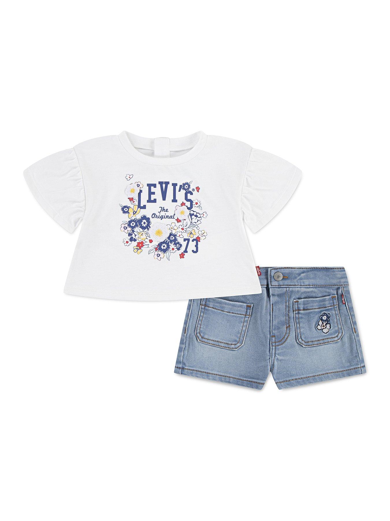 levis-baby-girls-flutter-sleeve-top-and-short-set-white
