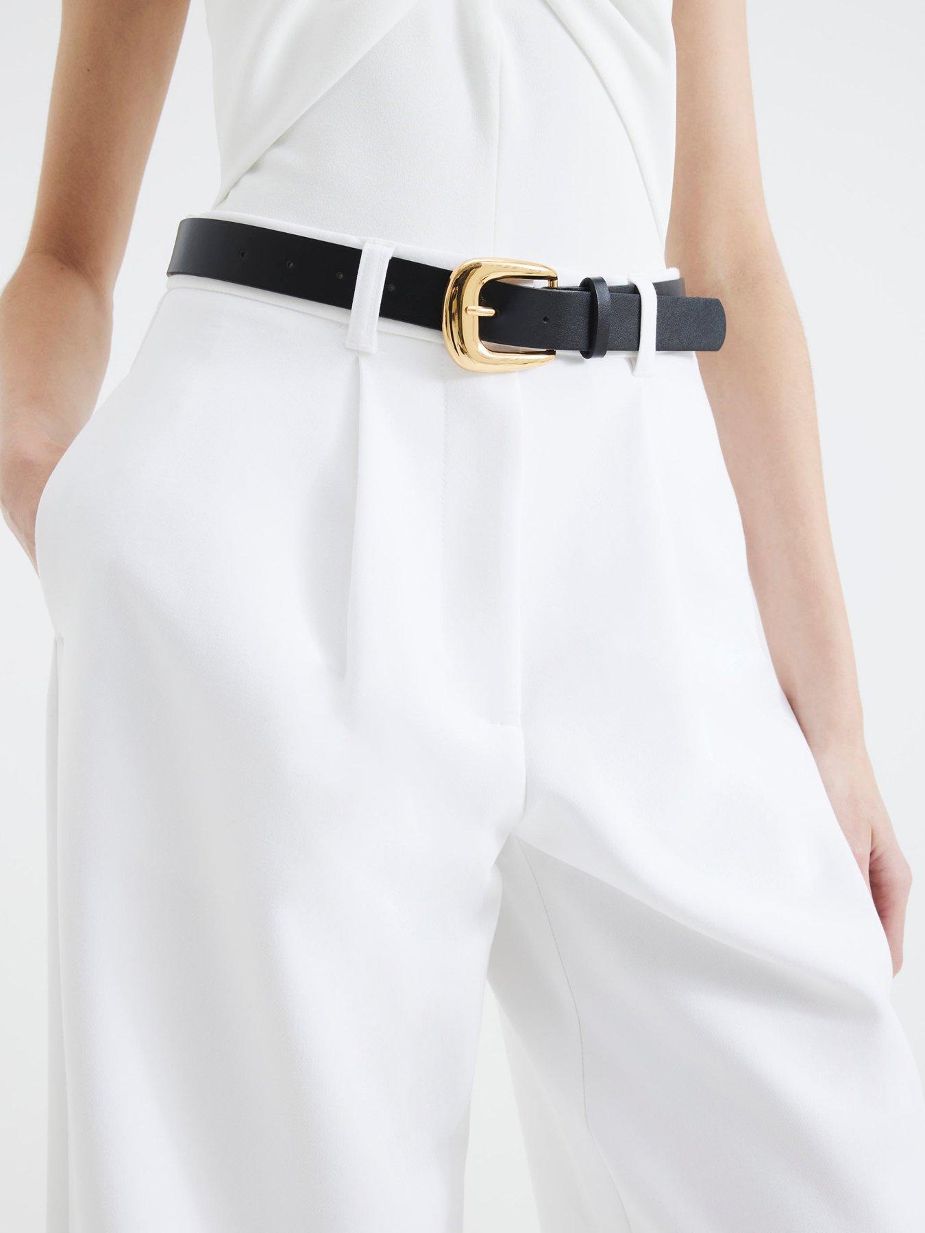  image of river-island-belted-wide-leg-trouser-white