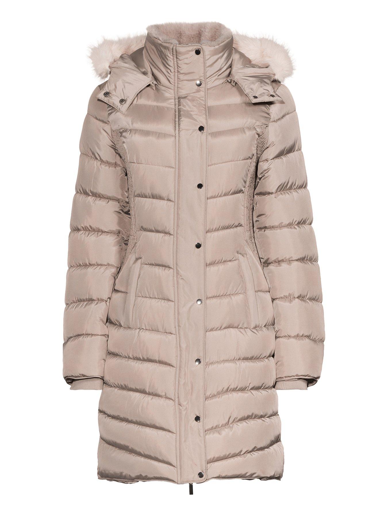 Image 7 of 7 of The Very Collection Waist Detail Padded Coat - Mink