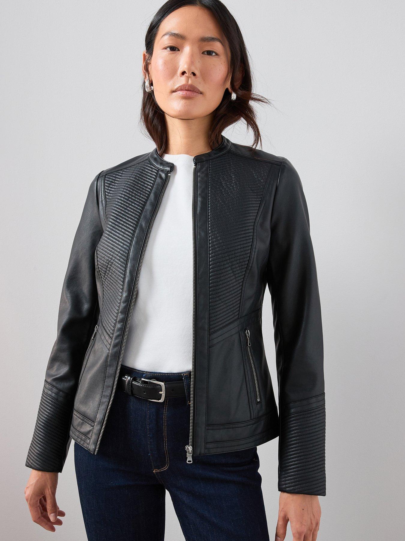 v-by-very-faux-leather-collarless-stitch-jacket-black