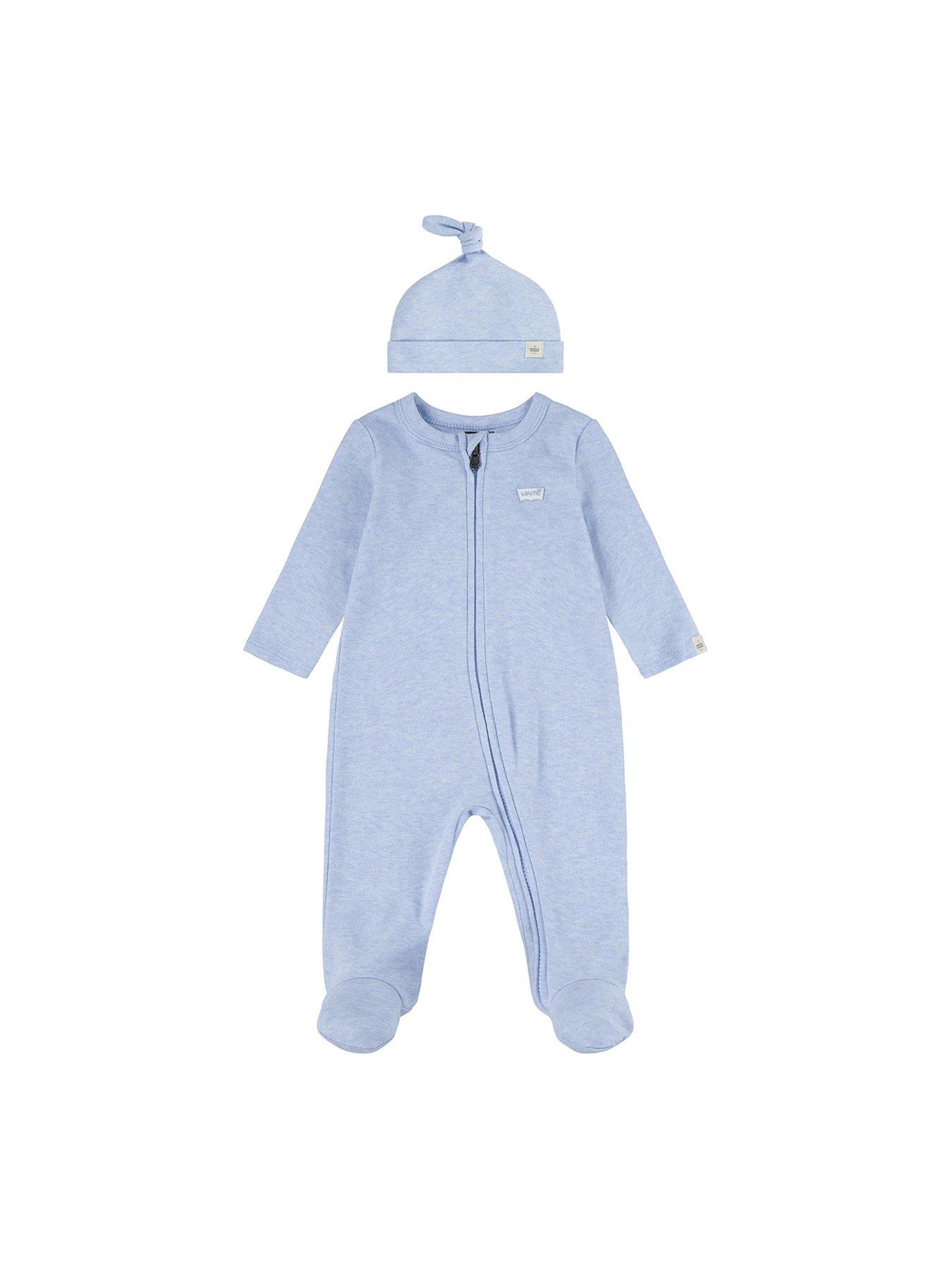  image of levis-baby-boys-sleepsuit-hat-set-light-blue