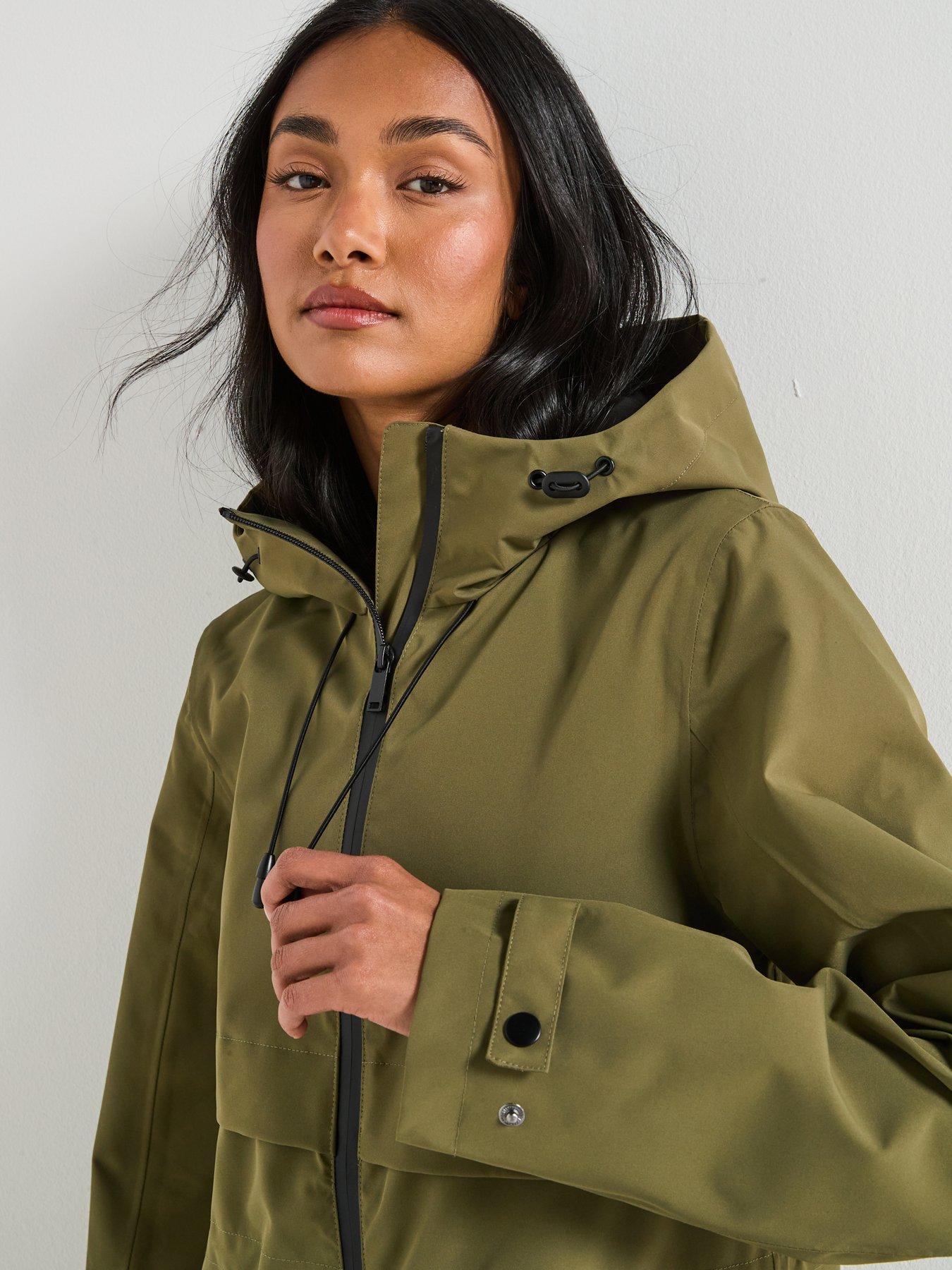  image of the-very-collection-waterproof-coat-khaki