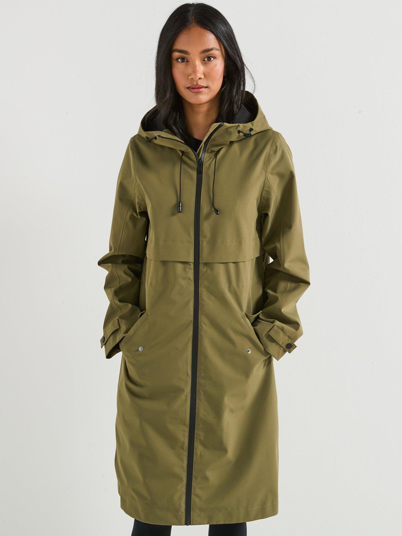  image of the-very-collection-waterproof-coat-khaki