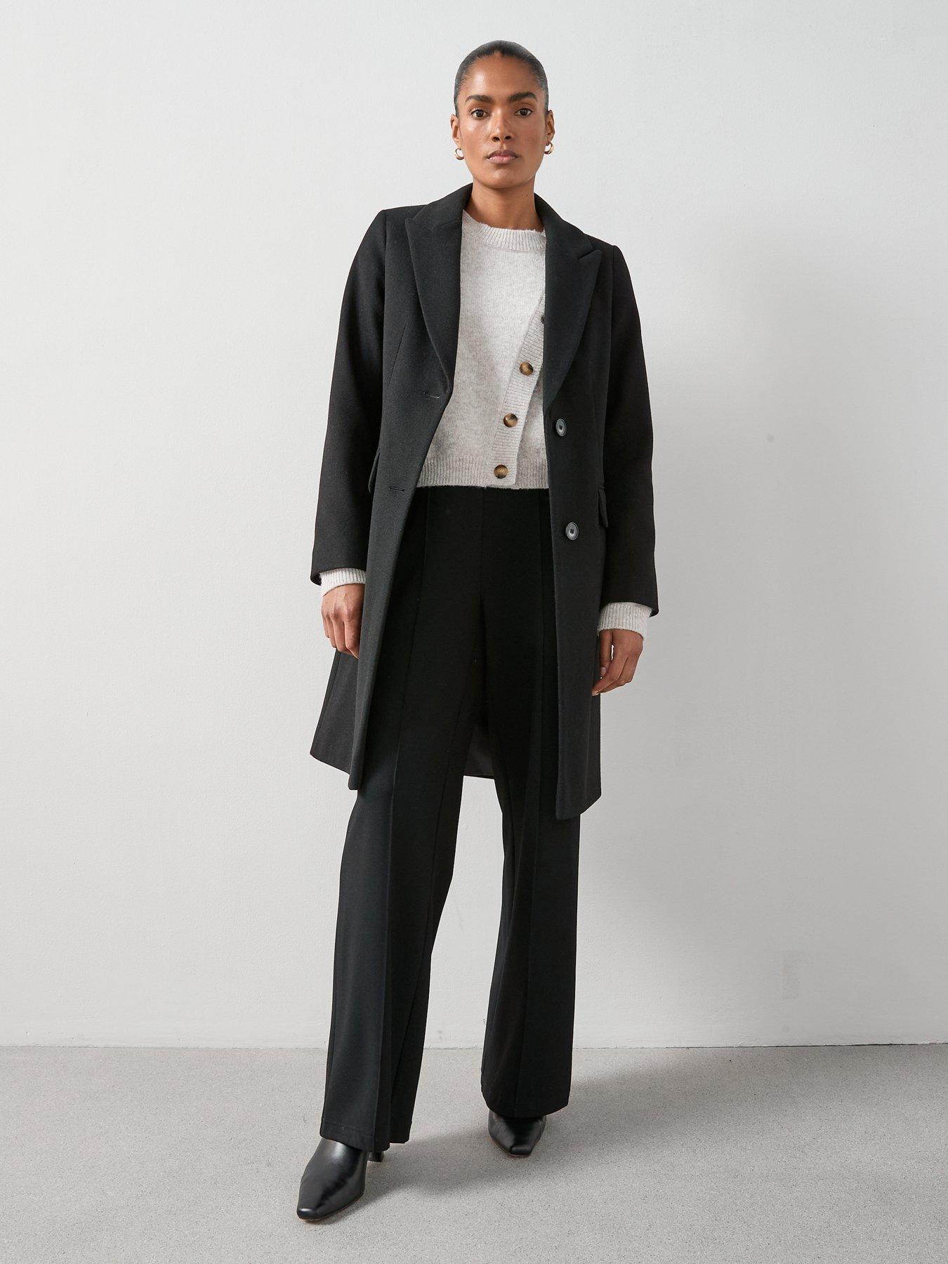 Image 3 of 6 of The Very Collection Faux Wool Single Breasted Coat - Black