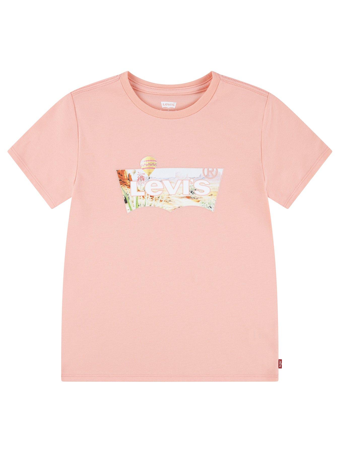 undefined Girls Hot Air Balloon Batwing Short Sleeve T-Shirt - Pink