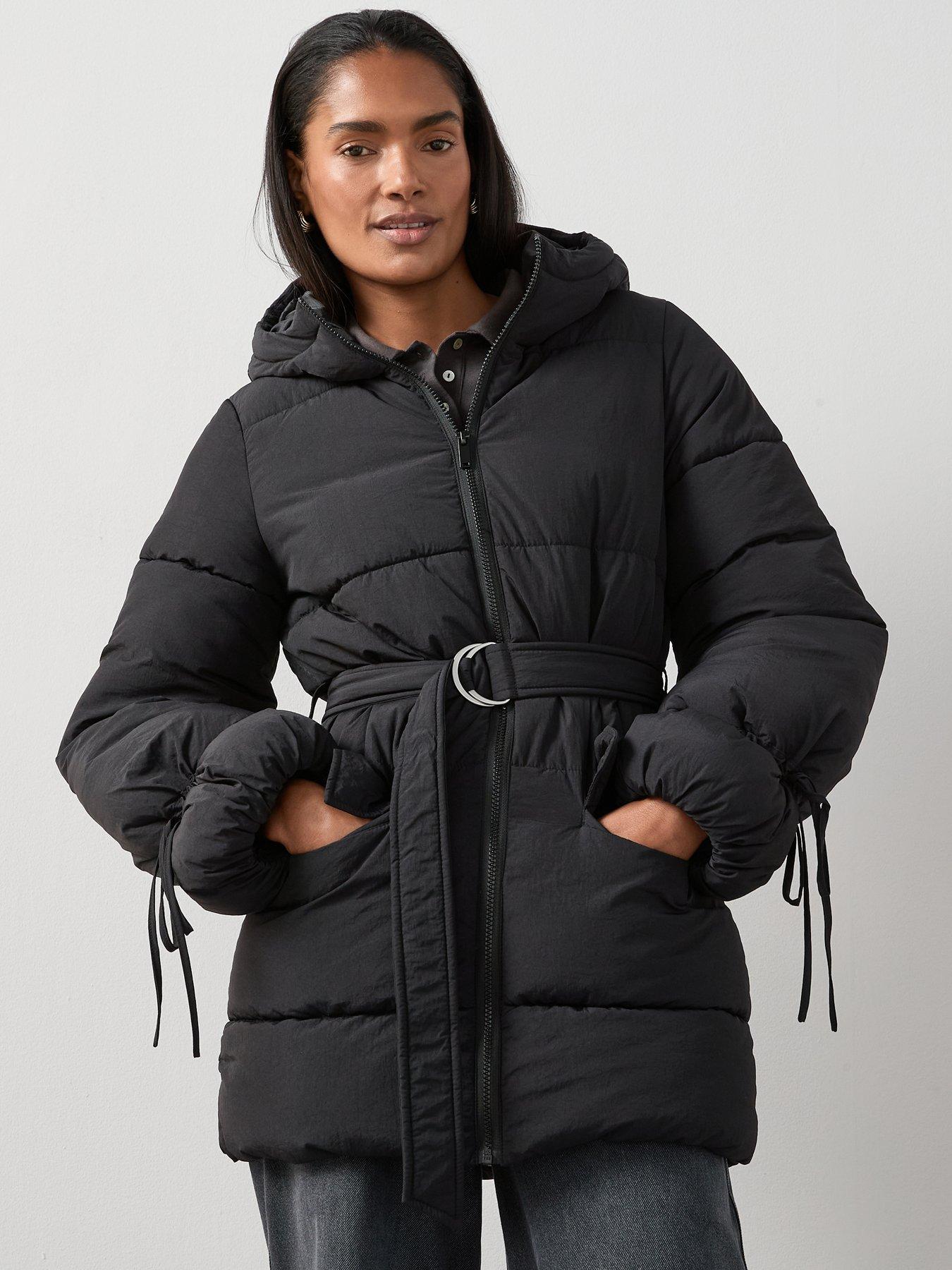 The Very Collection Balloon Sleeve Padded Jacket - Black