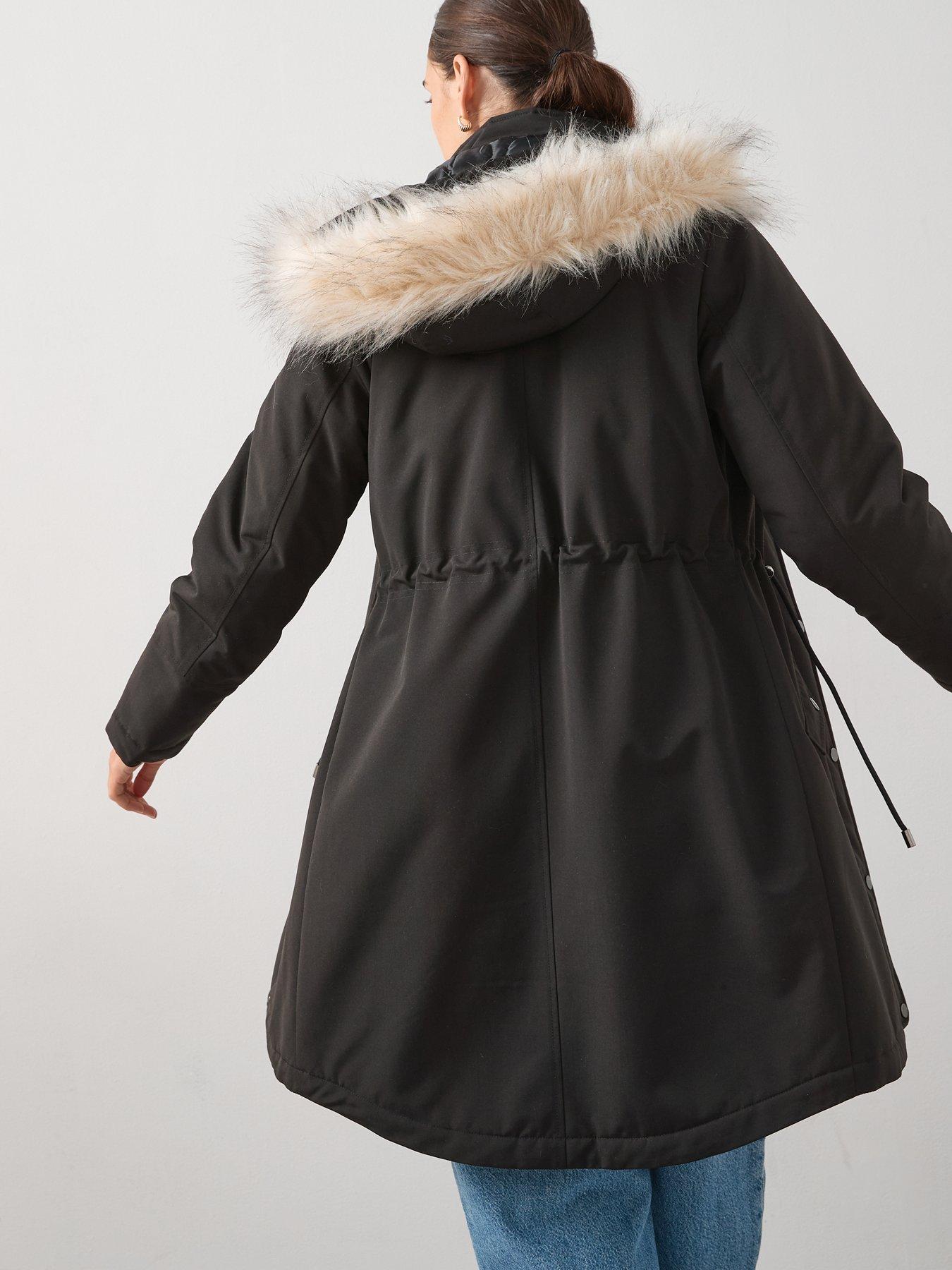 Image 2 of 6 of The Very Collection Ultimate Parka Coat - Black