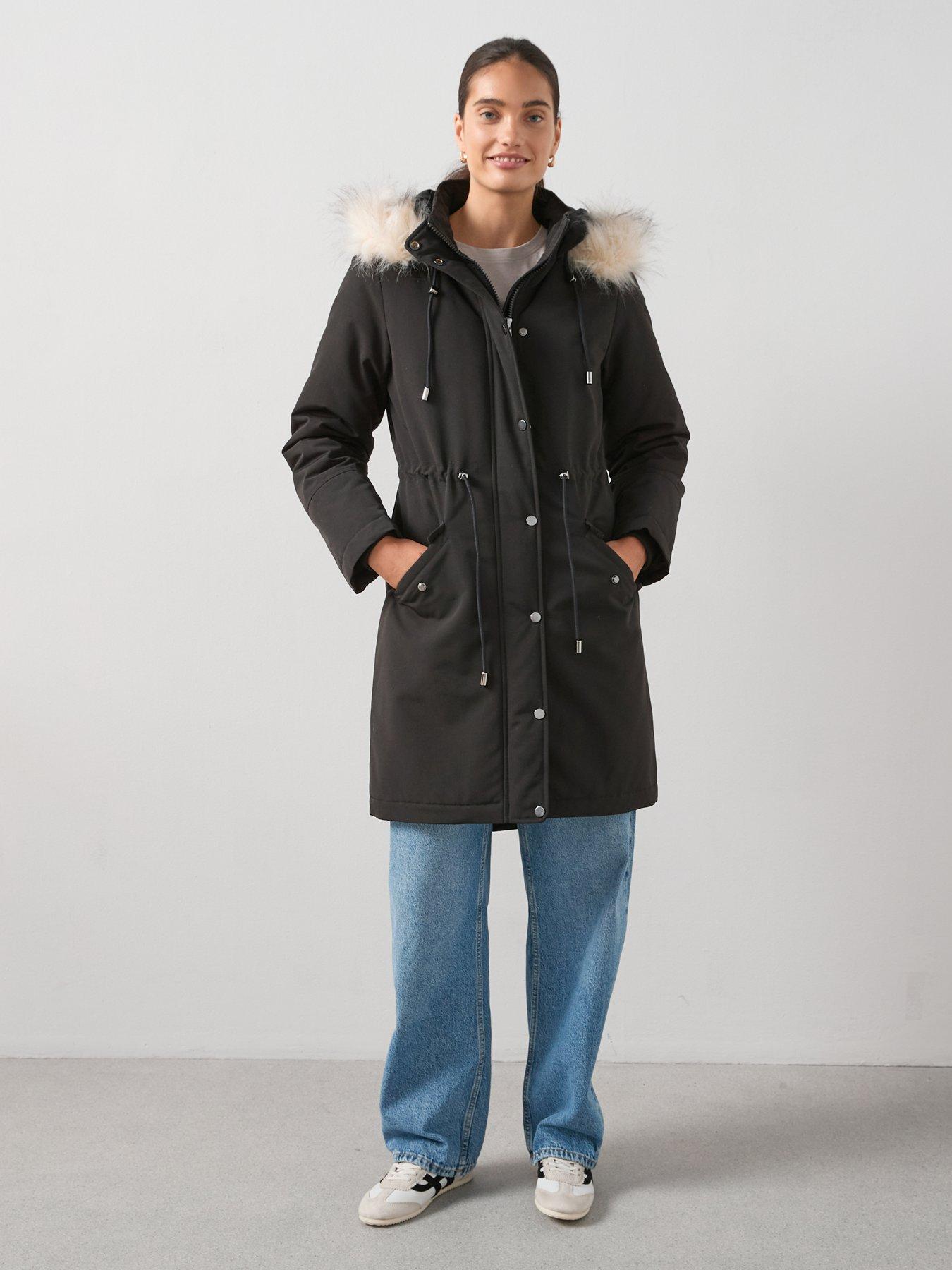 Image 5 of 6 of The Very Collection Ultimate Parka Coat - Black