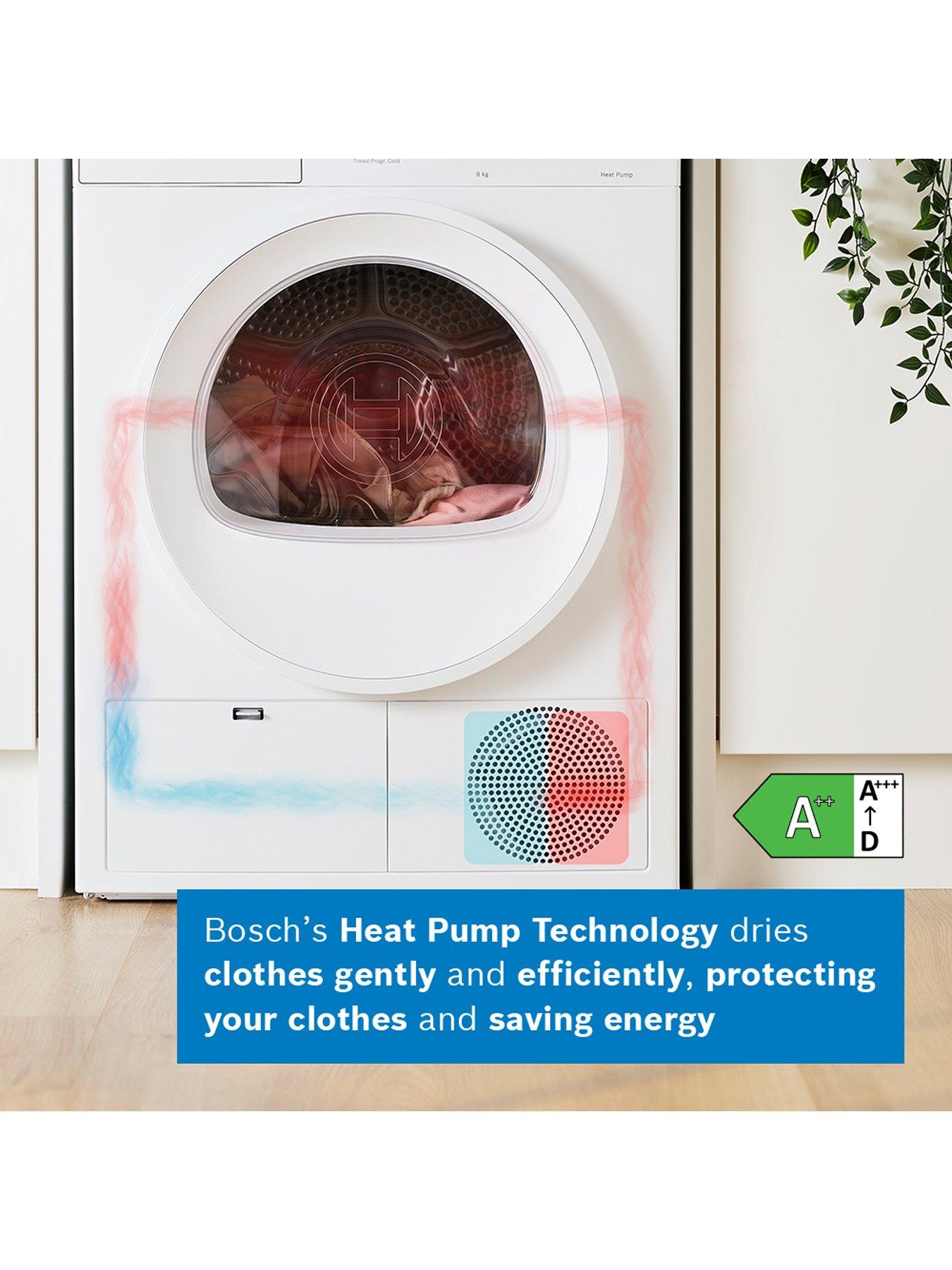  image of bosch-series-4-wth85225gb-8kg-load-heat-pump-tumble-dryer-white-a-rated