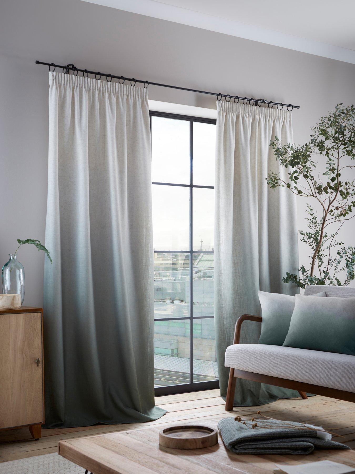  image of clarke-clarke-oslo-olive-pencil-pleat-curtains