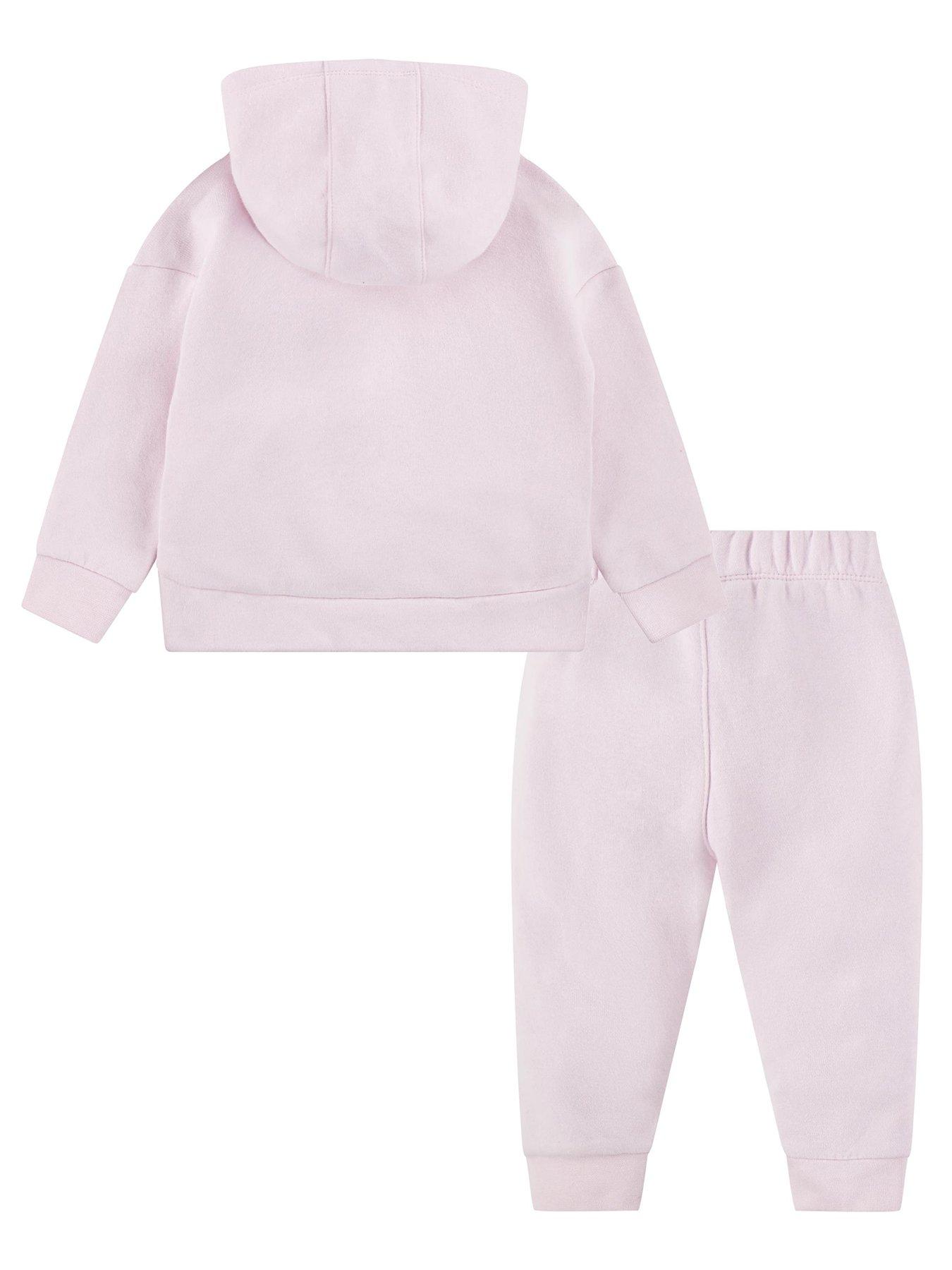  image of nike-infant-girls-club-fleece-jogger-and-hoodie-set-pink