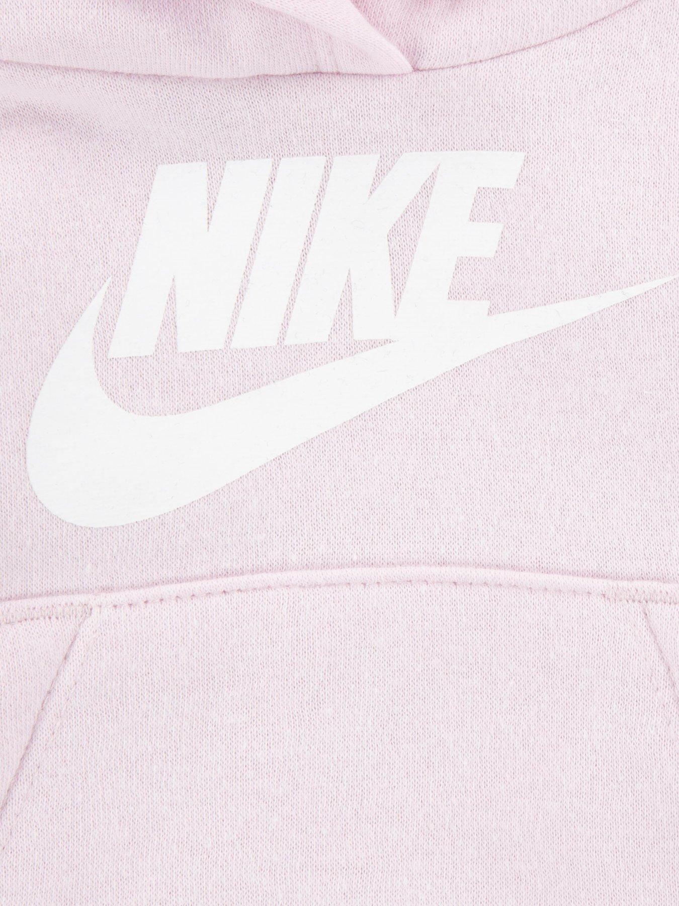  image of nike-infant-girls-club-fleece-jogger-and-hoodie-set-pink