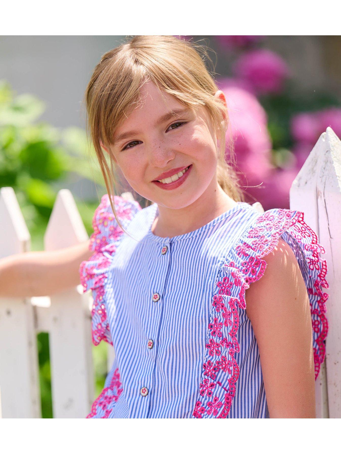  image of hatley-girls-pinstripe-scallop-ruffle-dress-blue