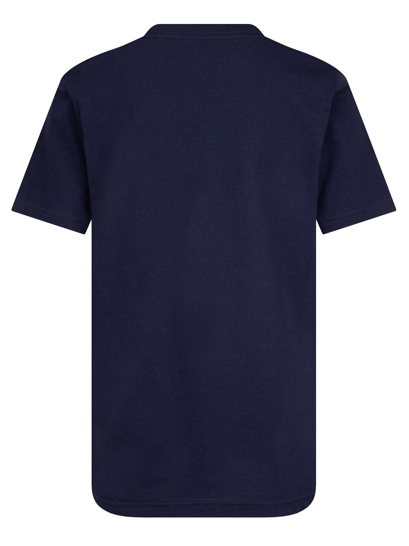  image of converse-junior-boy-small-left-chest-logo-ss-t-shirt-navy