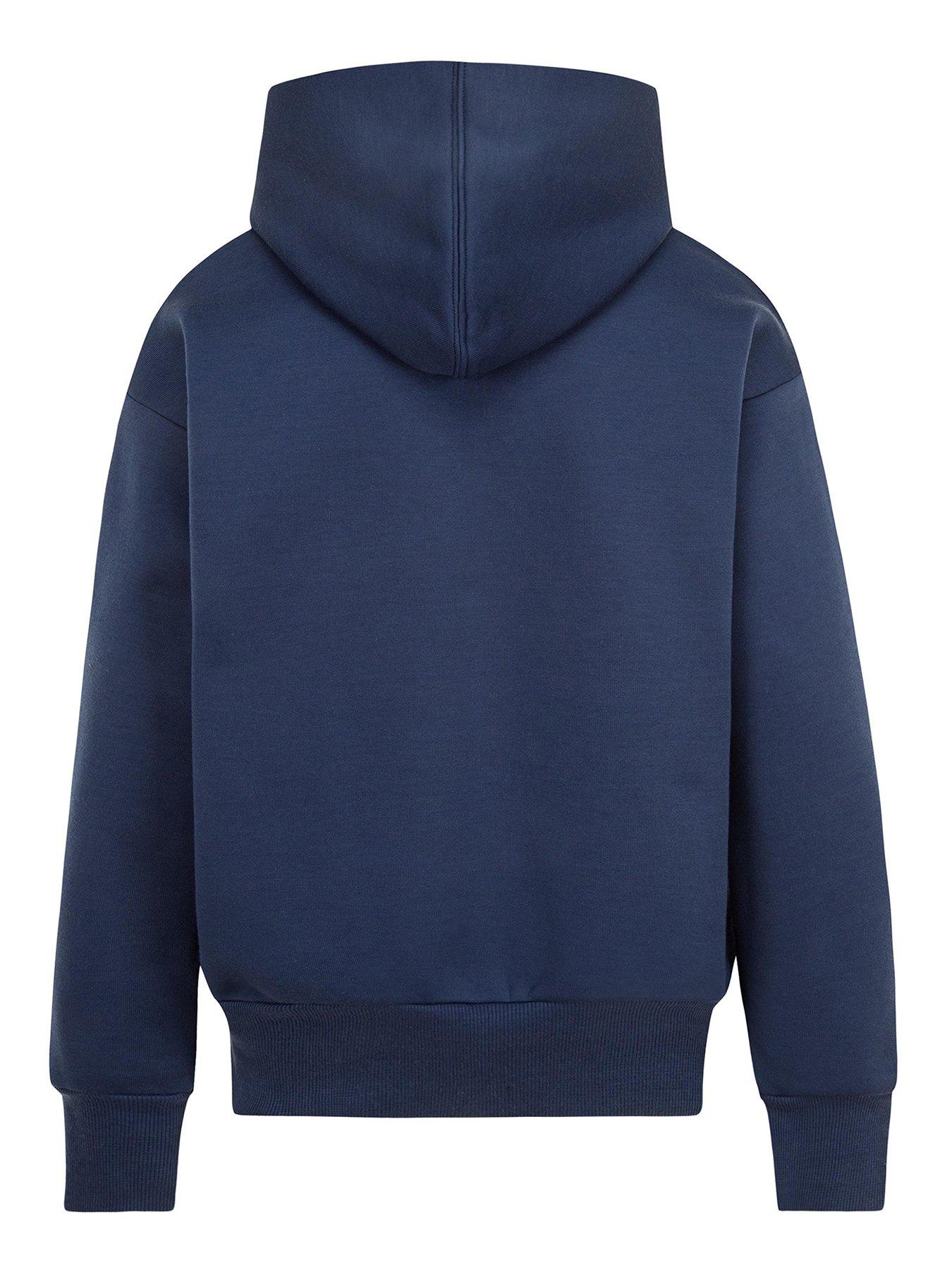  image of converse-junior-boys-small-logo-hoodie-navy