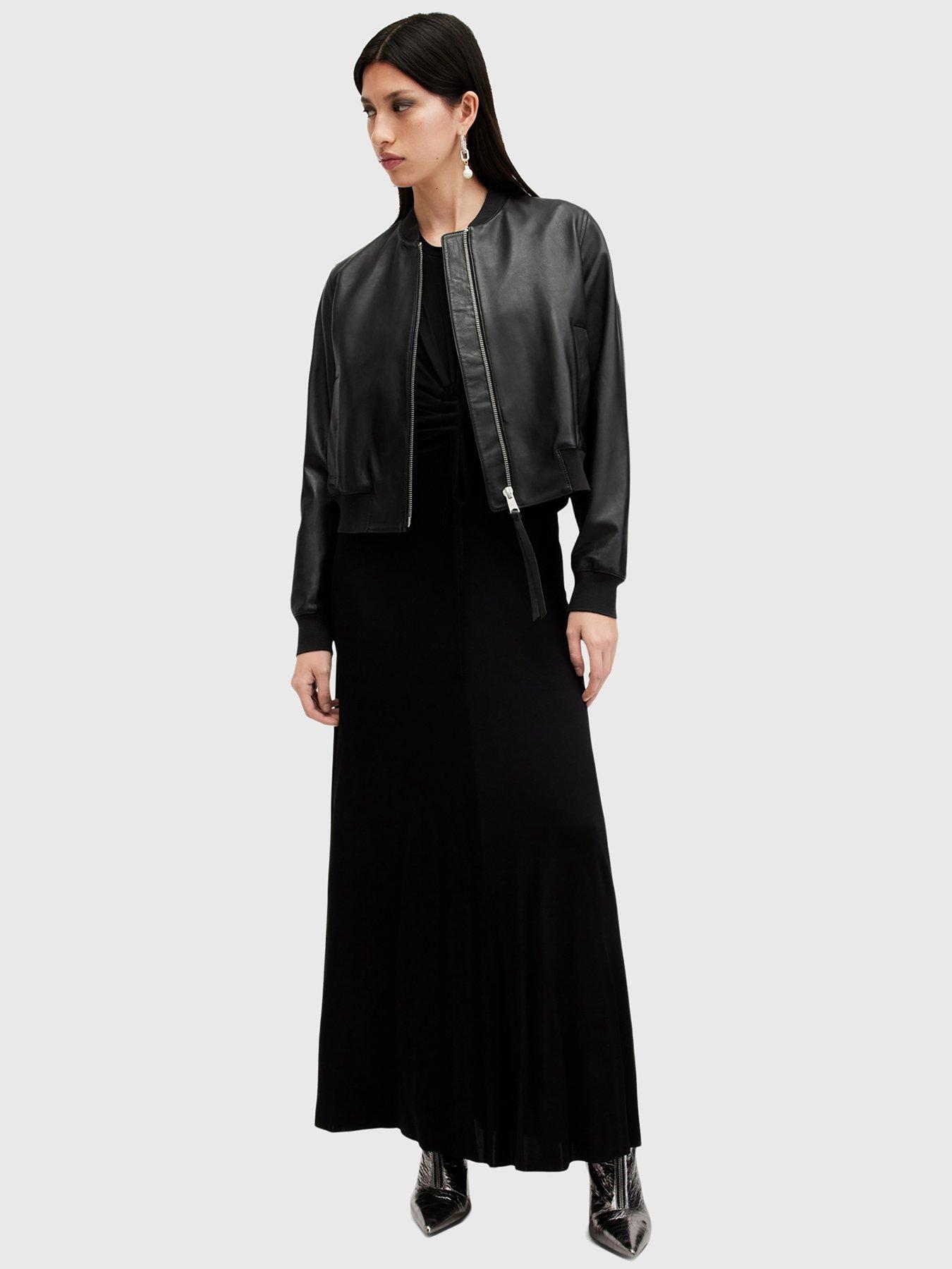 Image 3 of 6 of AllSaints Orten Leather Bomber Jacket - Black