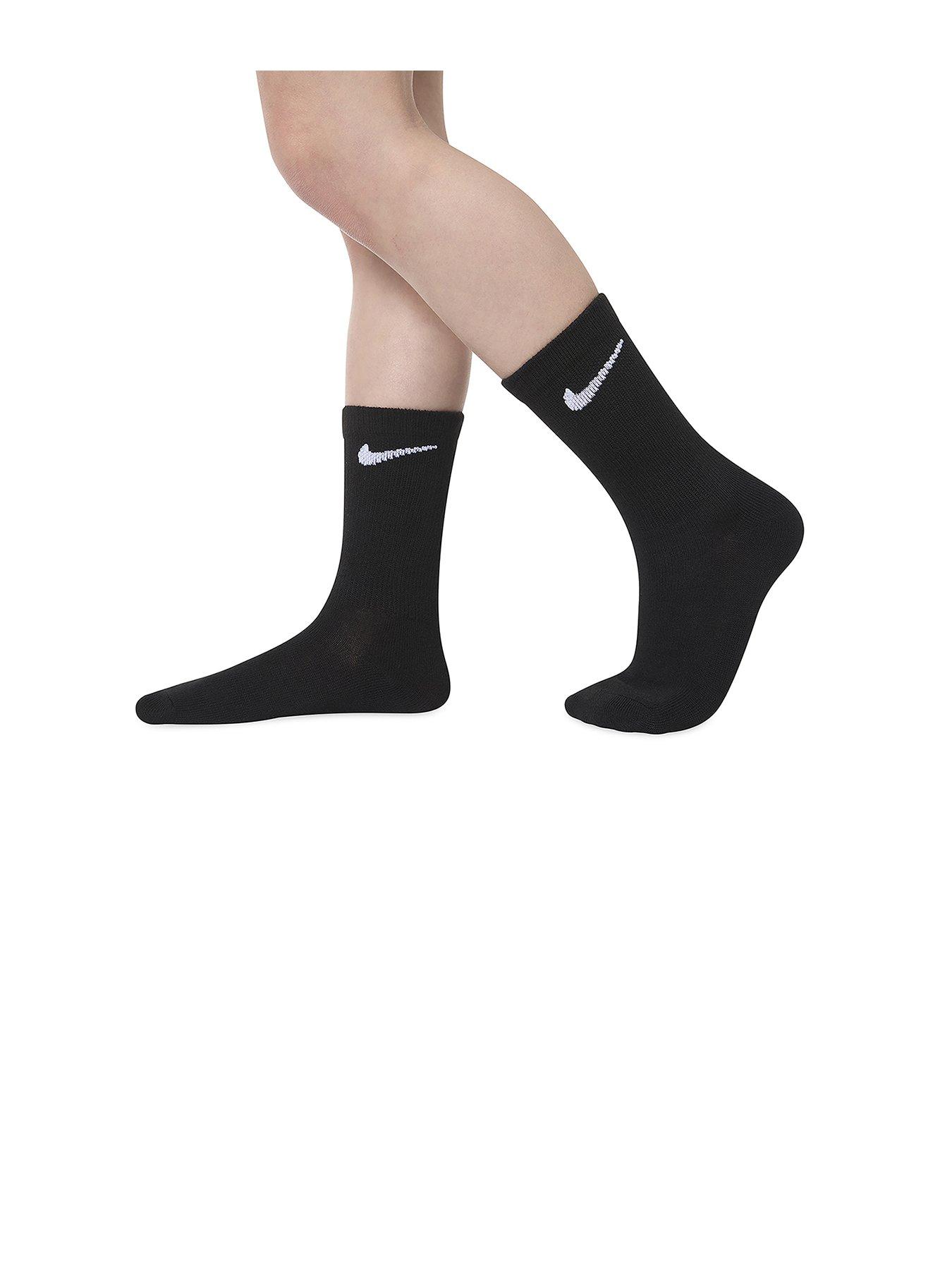  image of nike-kids-unisex-basic-crew-socks-6-pack-black