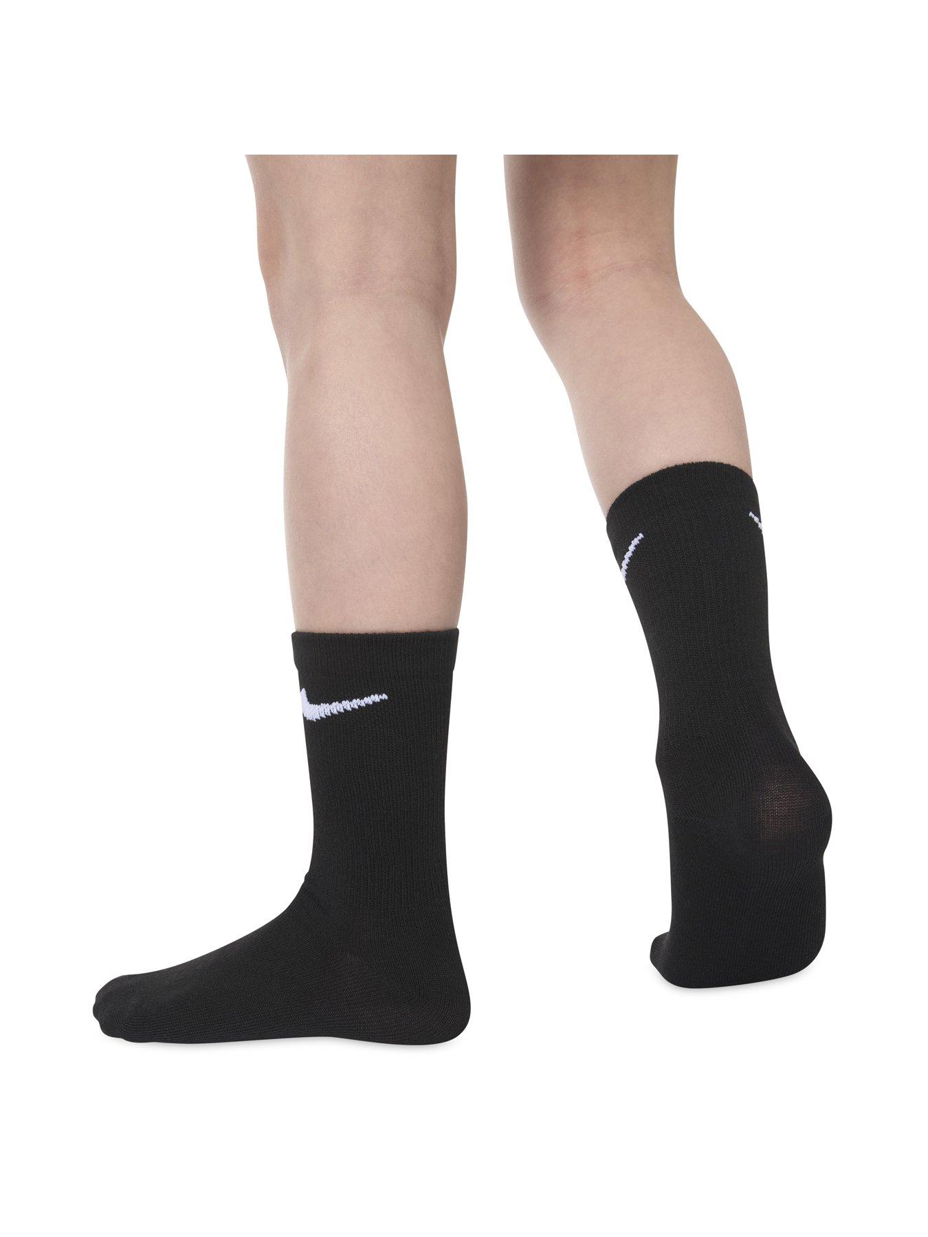  image of nike-kids-unisex-basic-crew-socks-6-pack-black