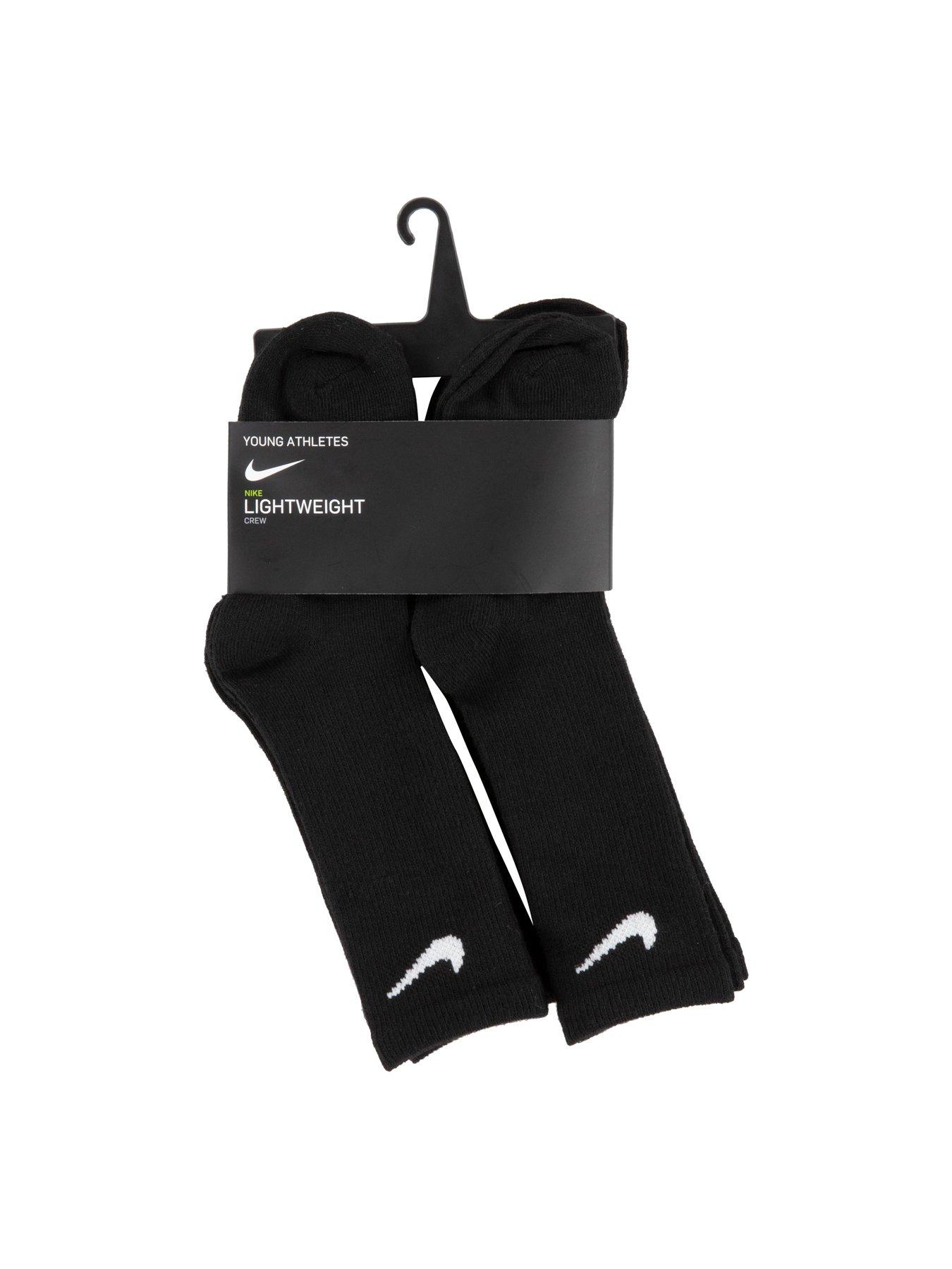  image of nike-kids-unisex-basic-crew-socks-6-pack-black