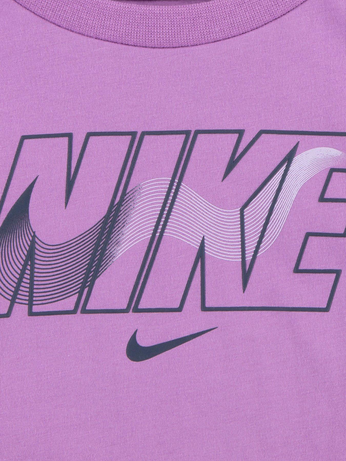  image of nike-kids-girls-swoosh-ss-t-shirt-and-bike-short-set-purple