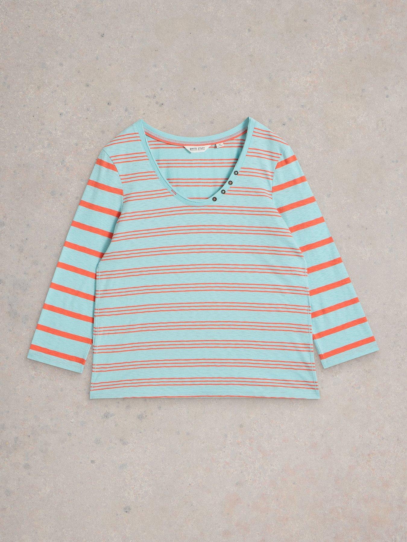 Image 5 of 6 of White Stuff Nadia 3/4 Sleeve Tee - Blue