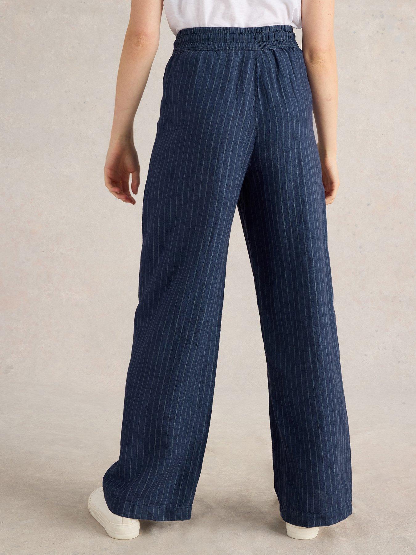  image of white-stuff-belle-linen-wide-leg-trouser-navy