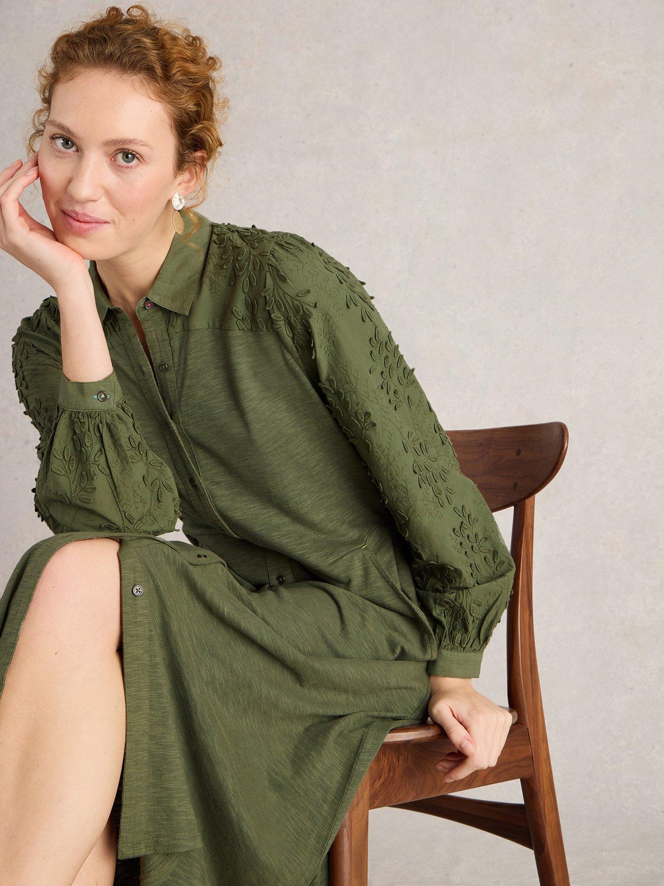 undefined Rua Embroidered Dress - Green