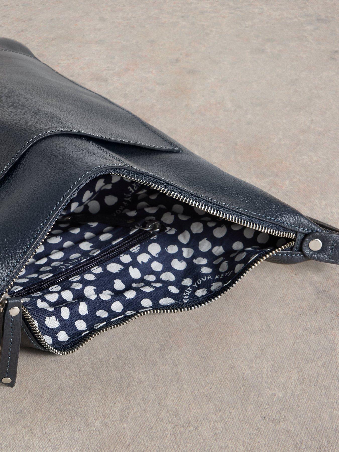 Image 5 of 5 of White Stuff Fern Leather Crossbody - Navy