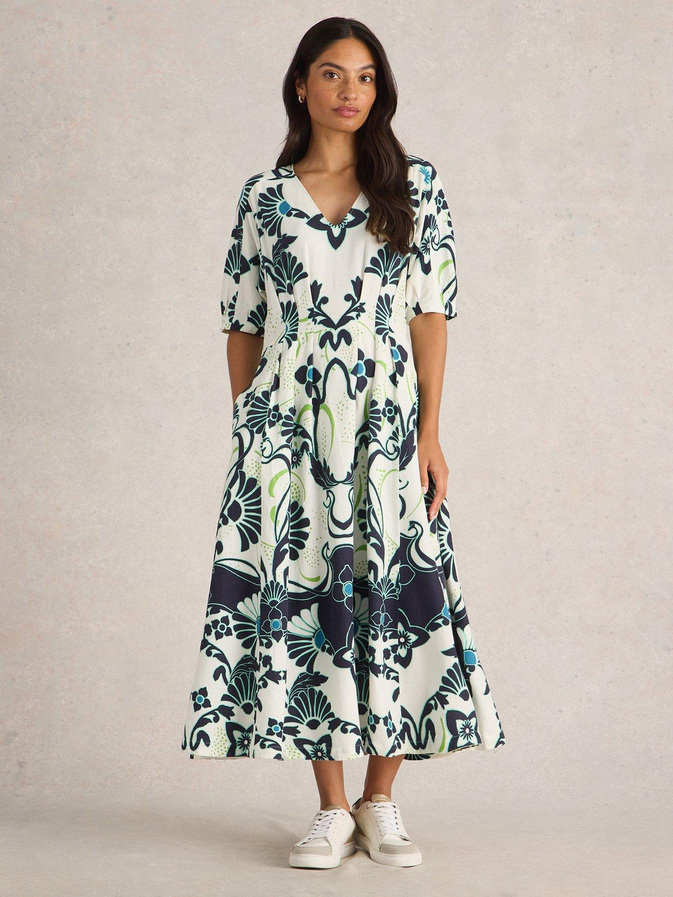 undefined Kate Linen Blend Dress - Ivory