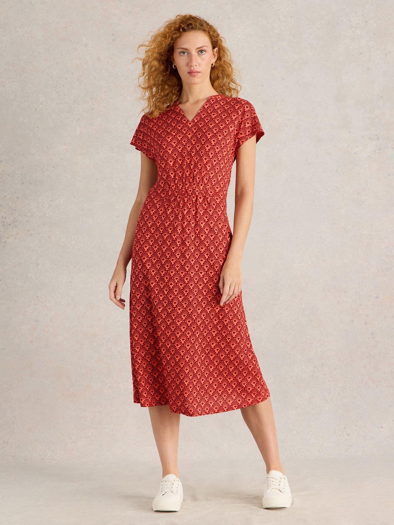 undefined Ellie Linen Jersey Dress - Red