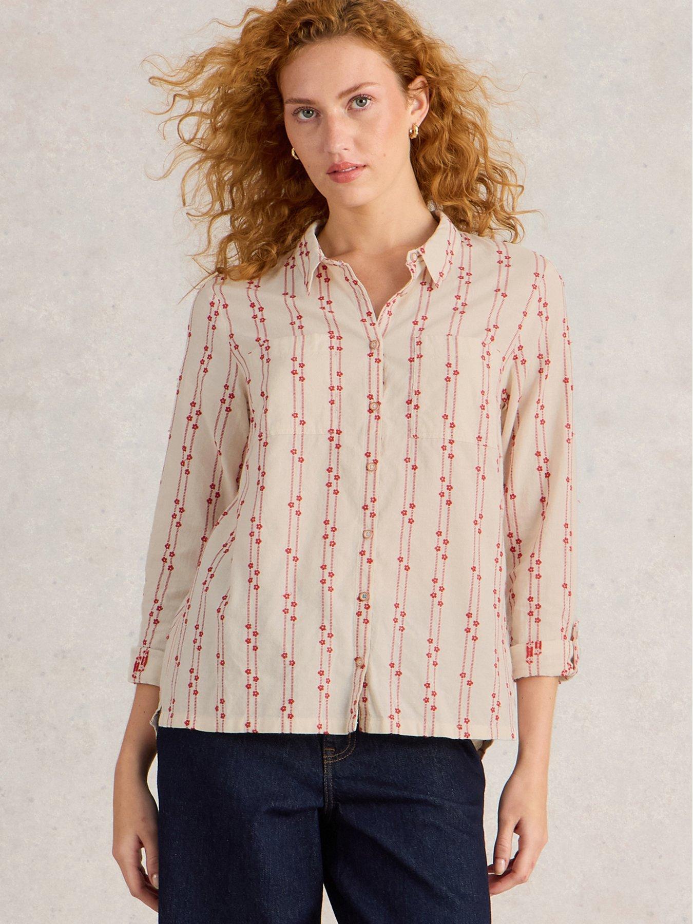  image of white-stuff-sophie-cotton-shirt-red