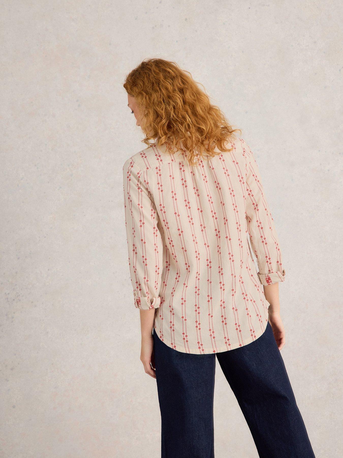  image of white-stuff-sophie-cotton-shirt-red