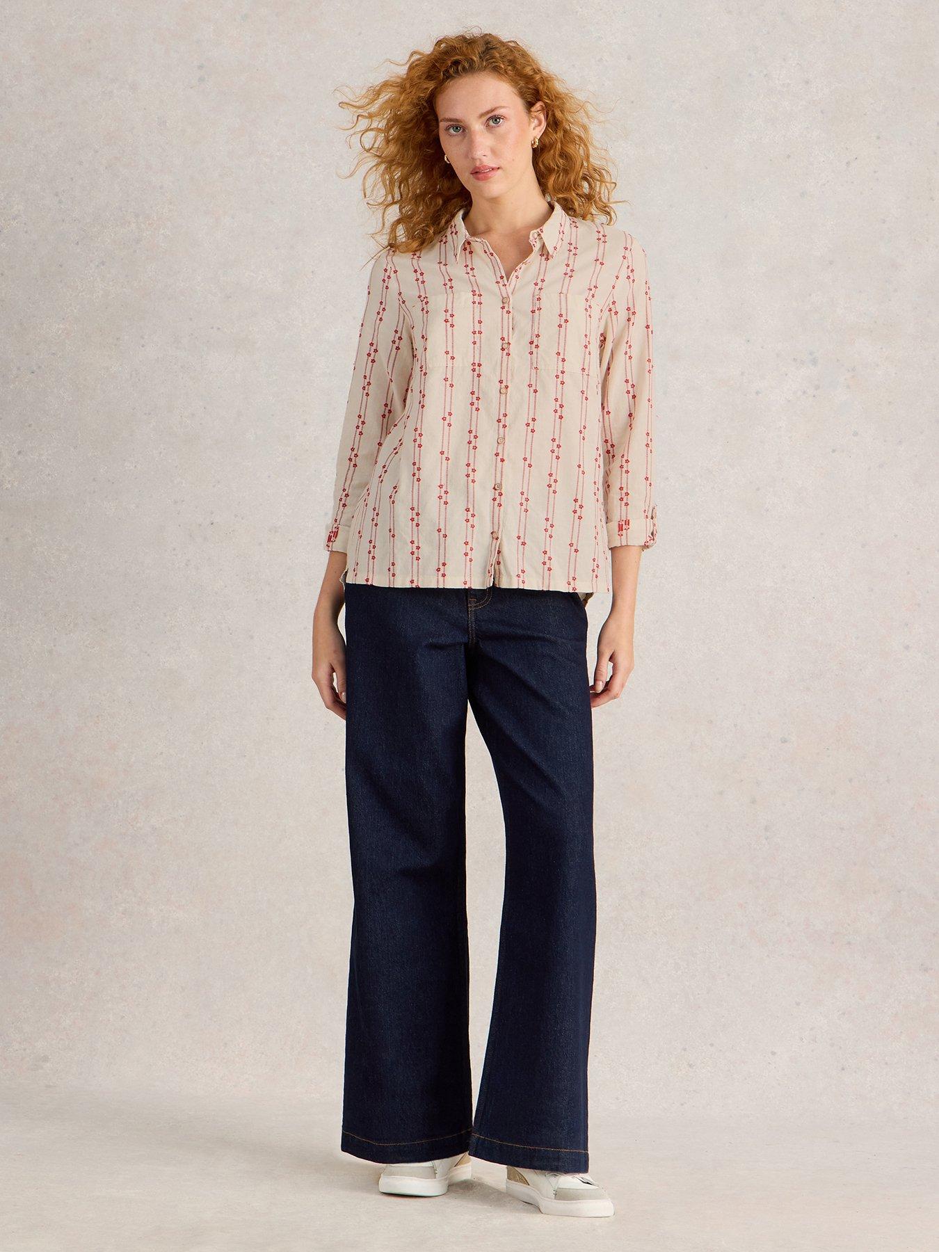  image of white-stuff-sophie-cotton-shirt-red